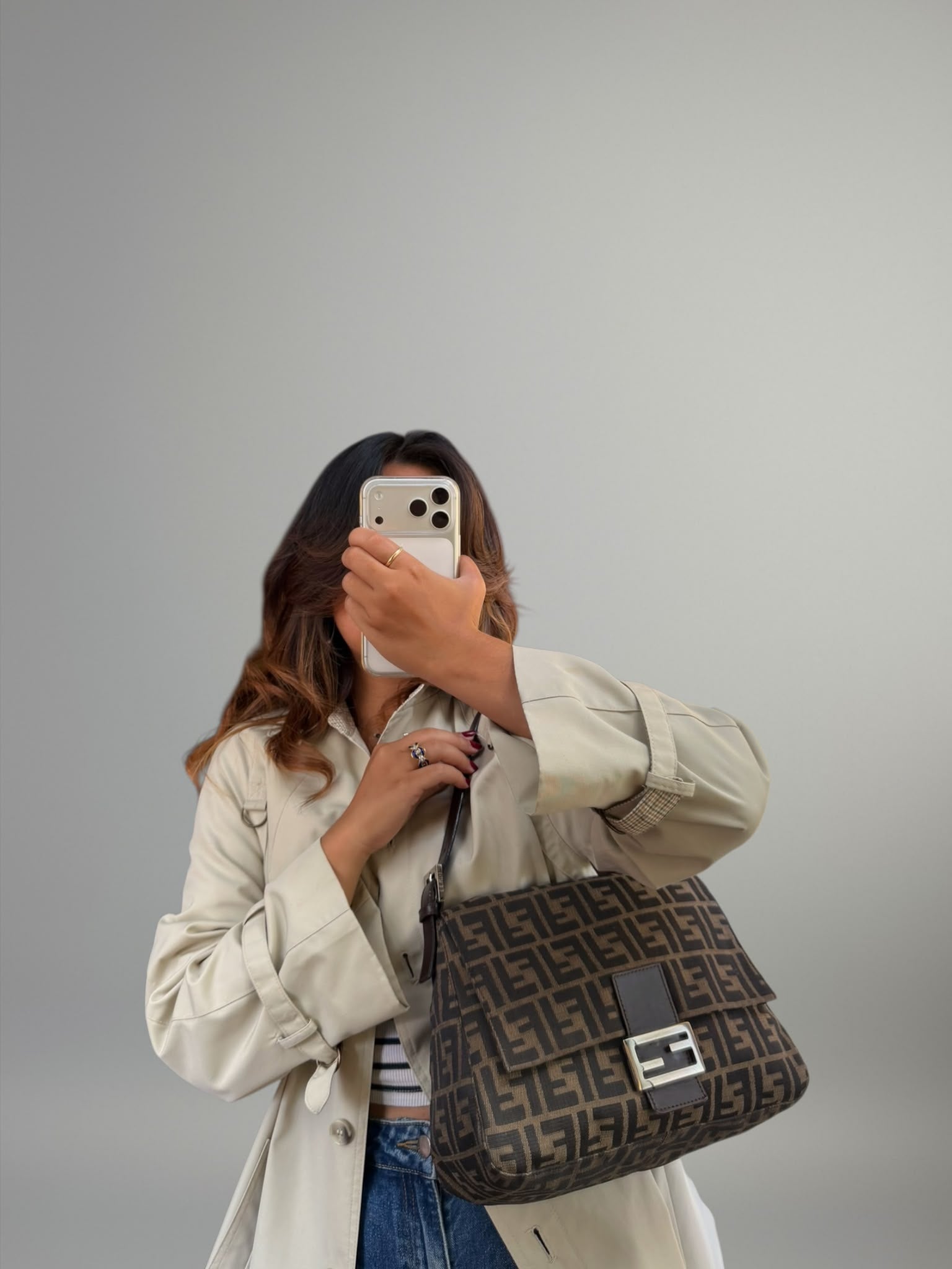 Fendi Mamma Baguette Zucca