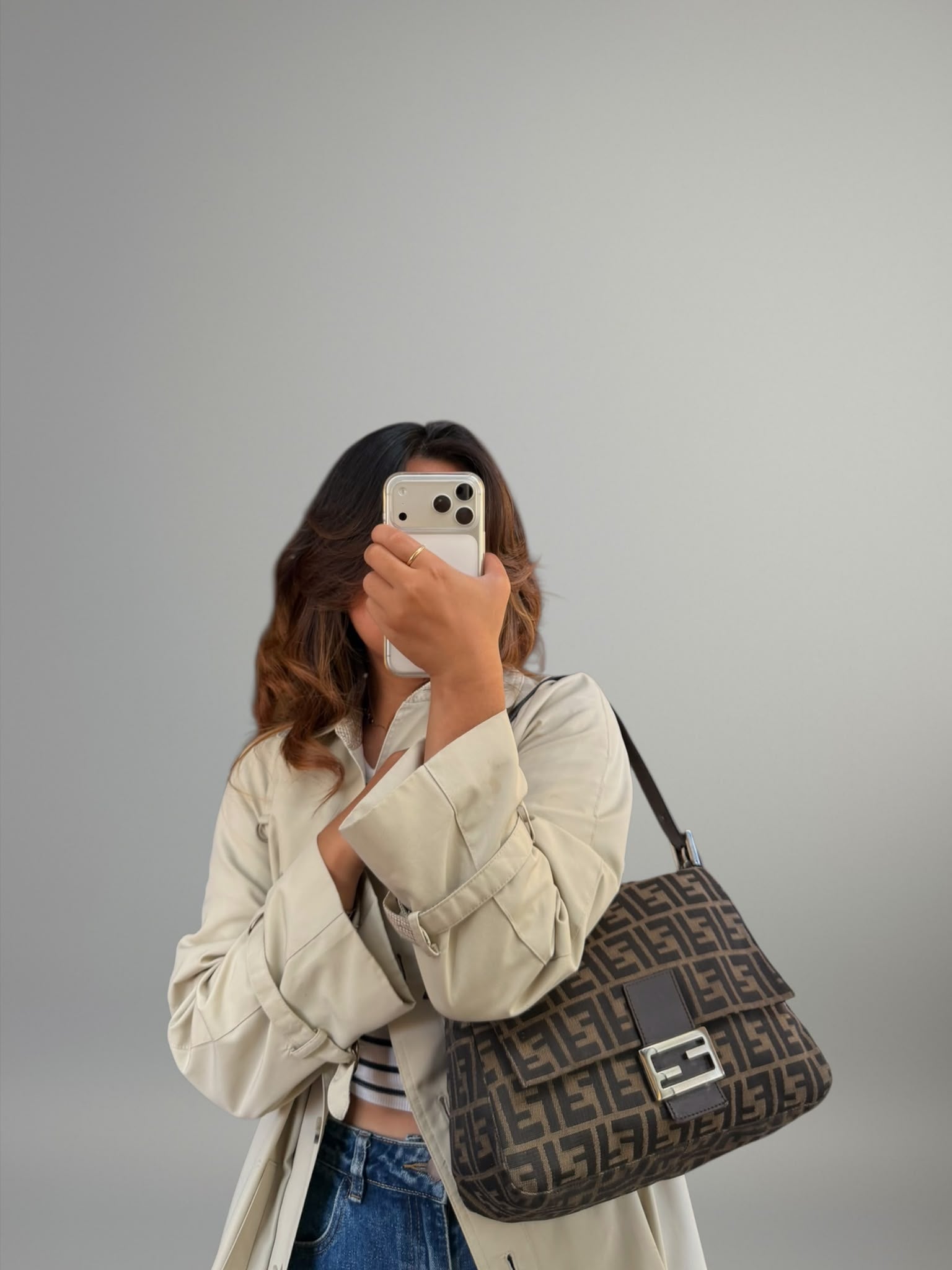 Fendi Mamma Baguette Zucca