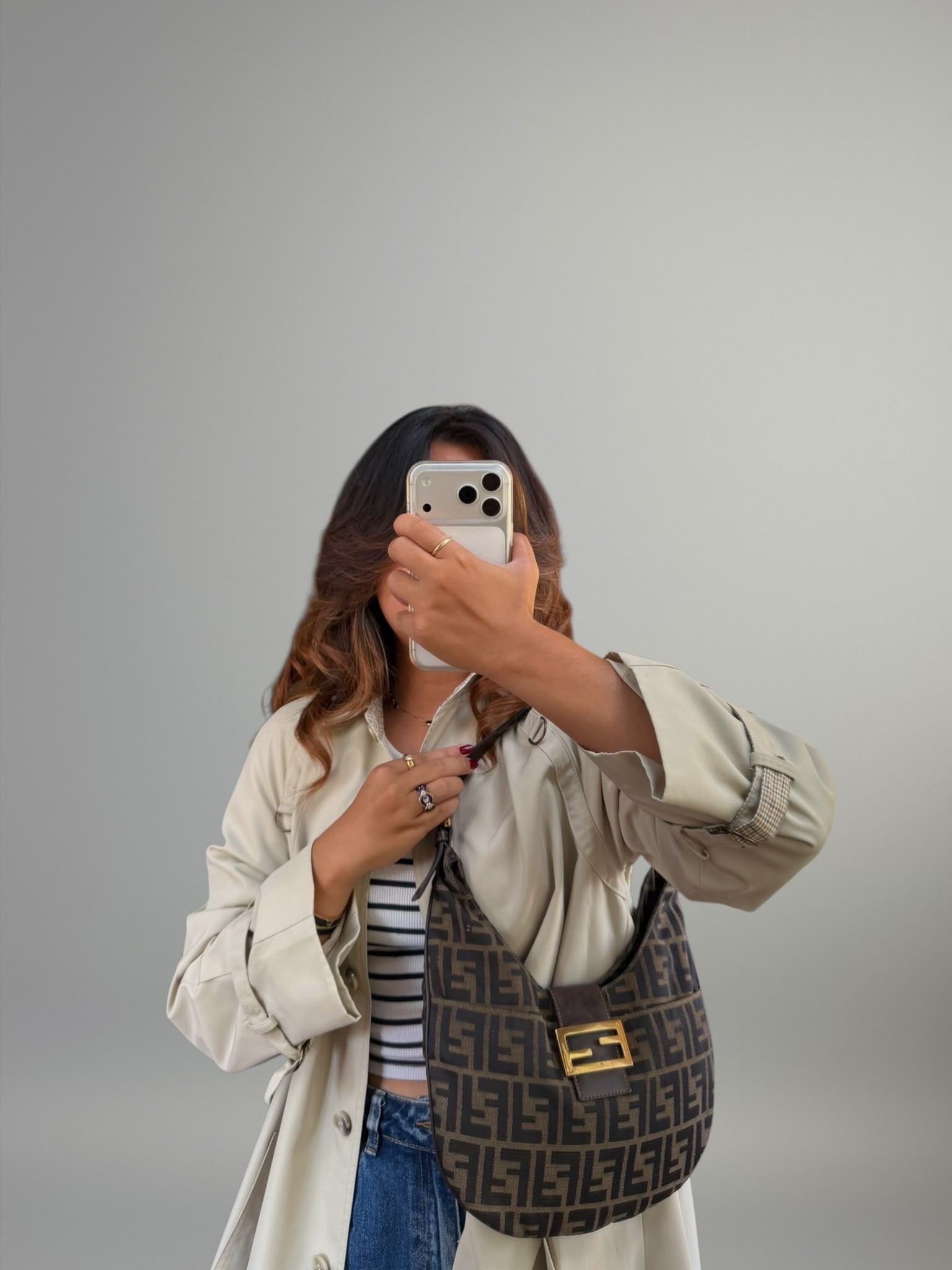 Fendi Baguette Zucca Hobo