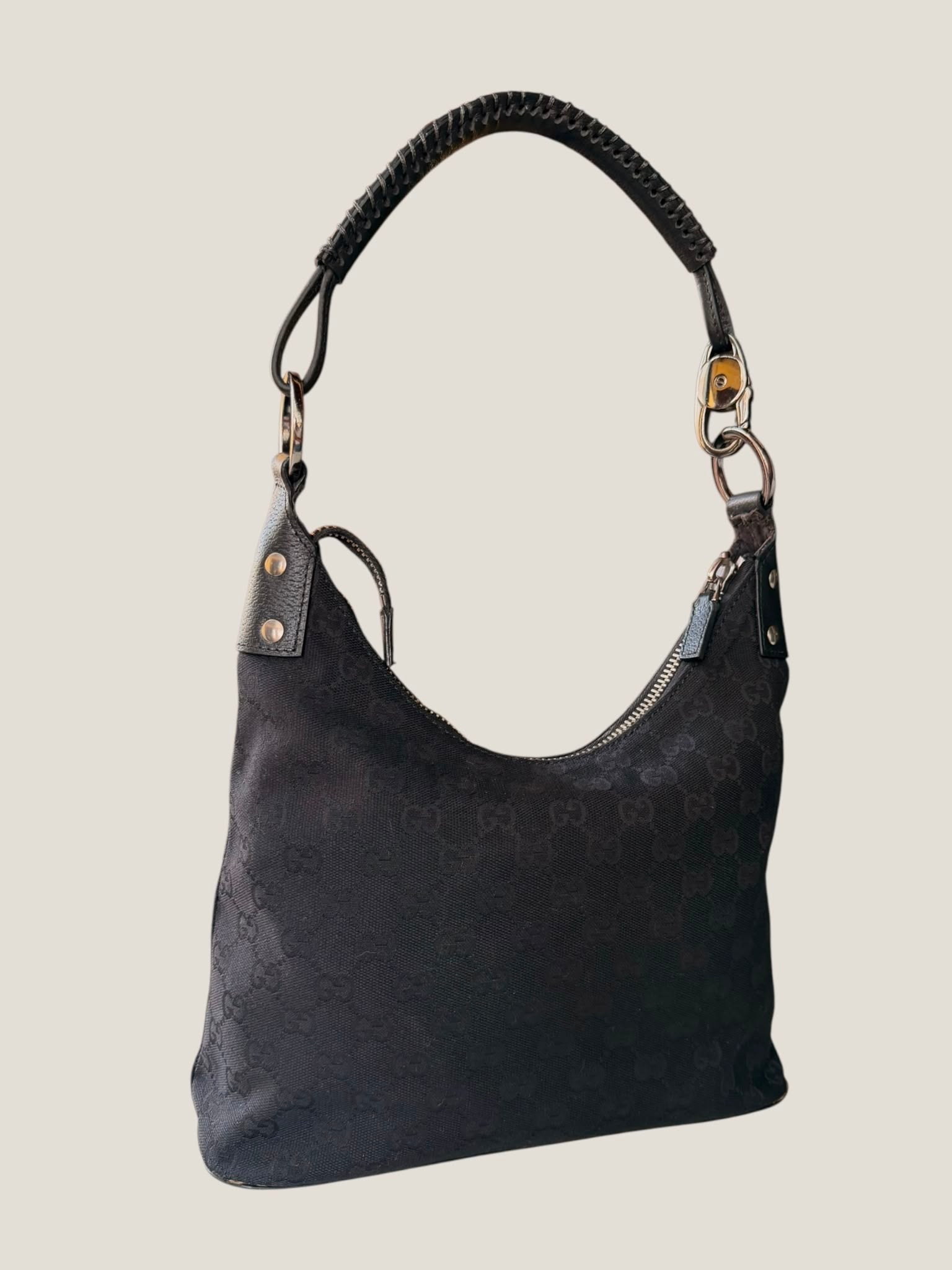 Gucci Black GG Canvas Hobo