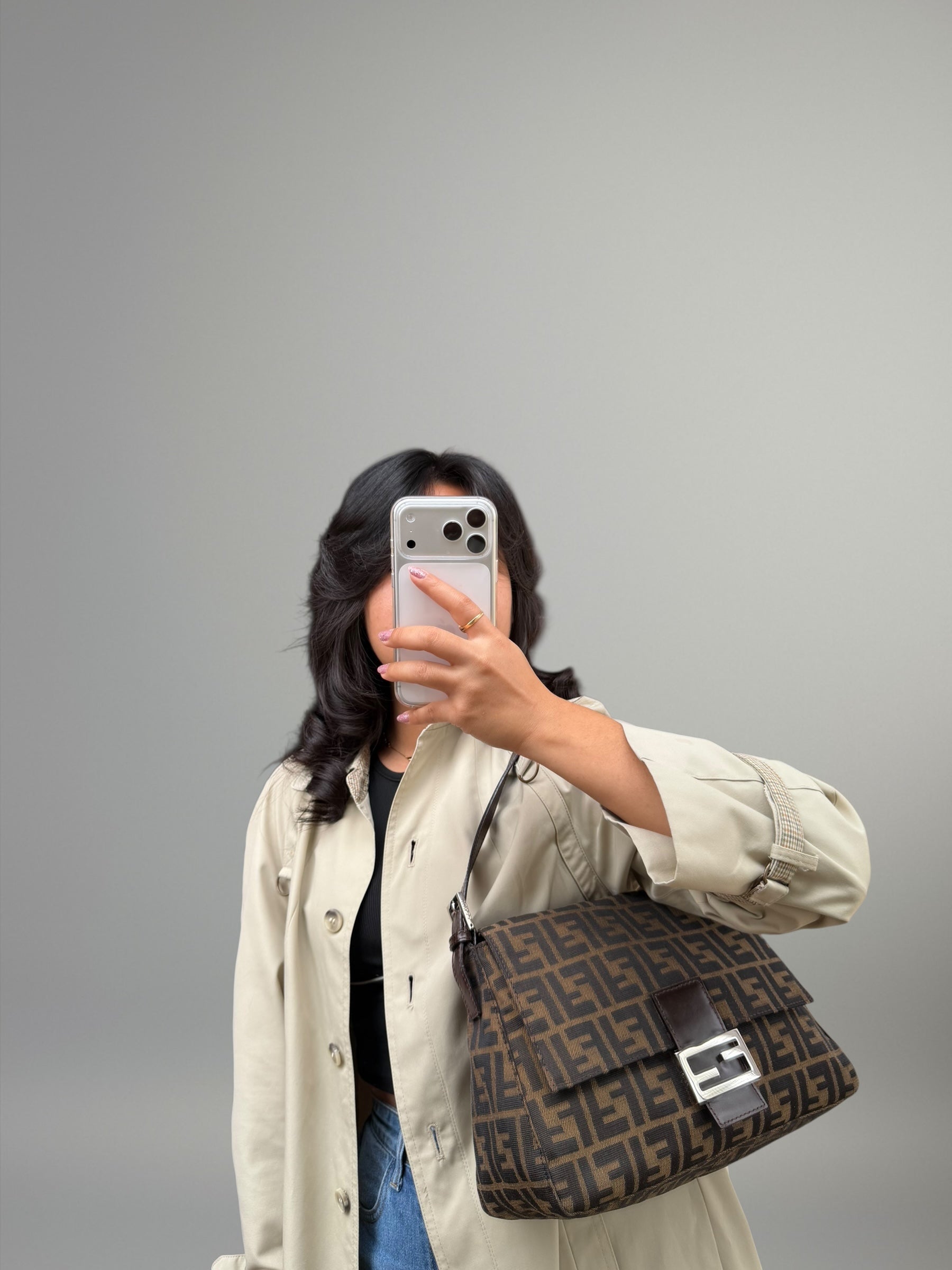 Fendi Mamma Baguette Zucca