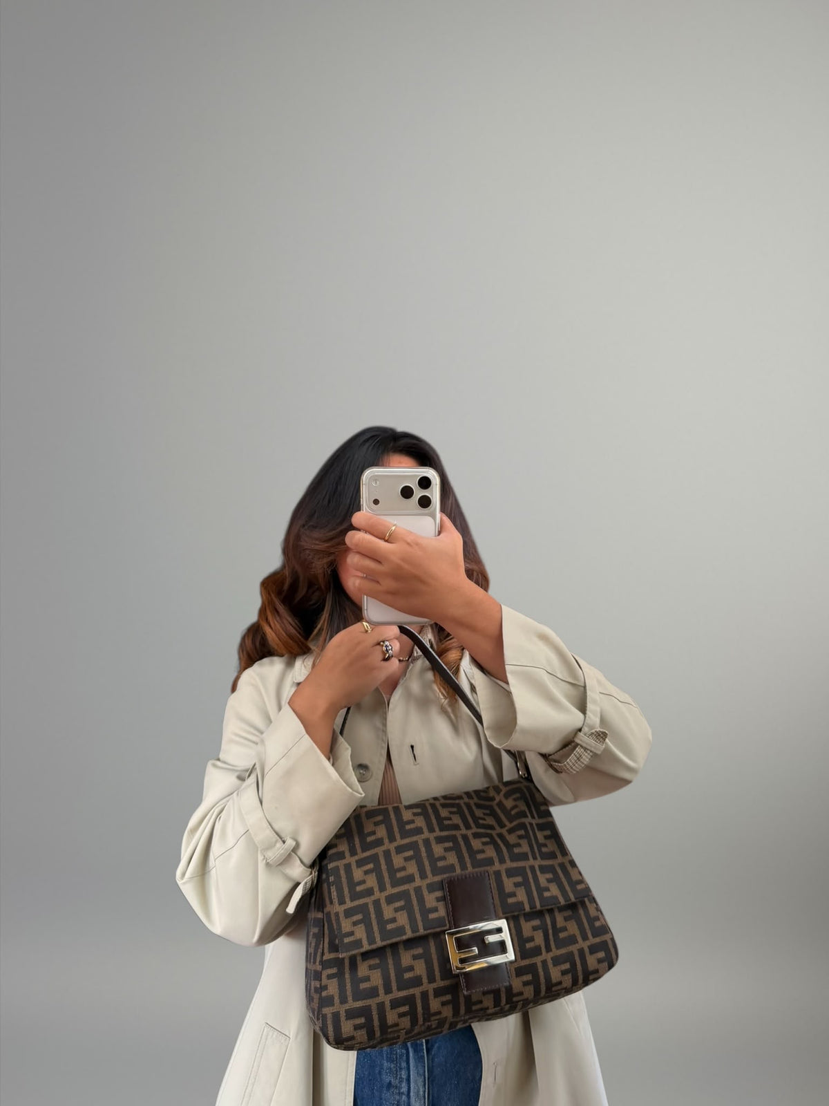 Fendi Mamma Baguette Zucca