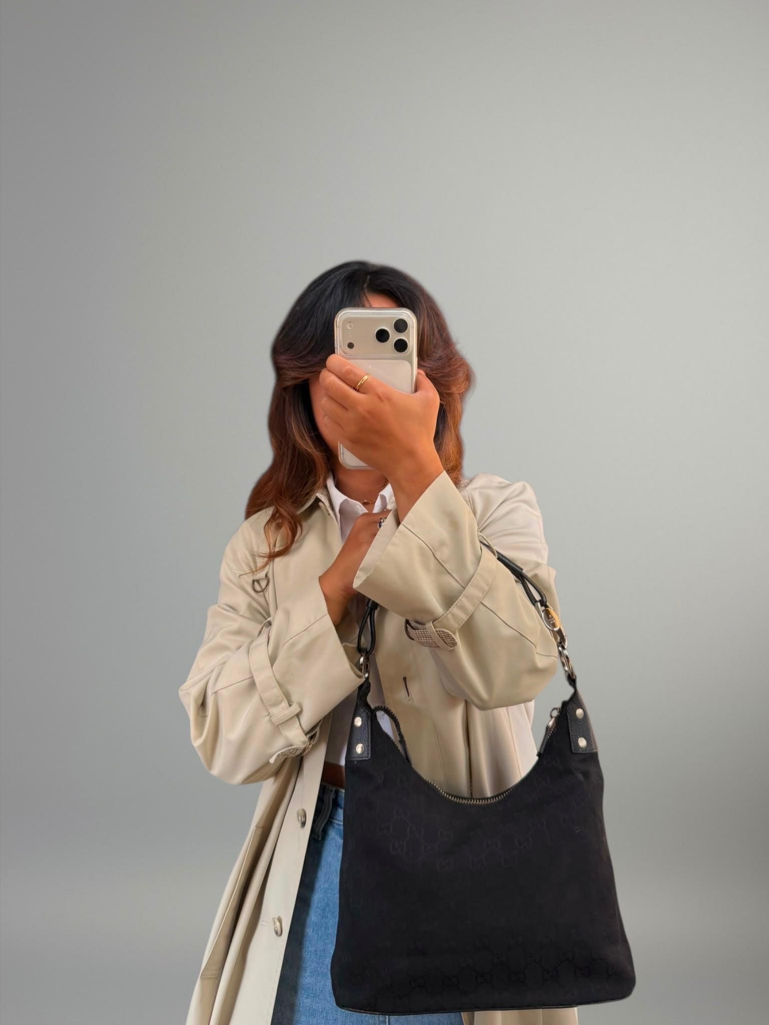 Gucci Black GG Canvas Hobo