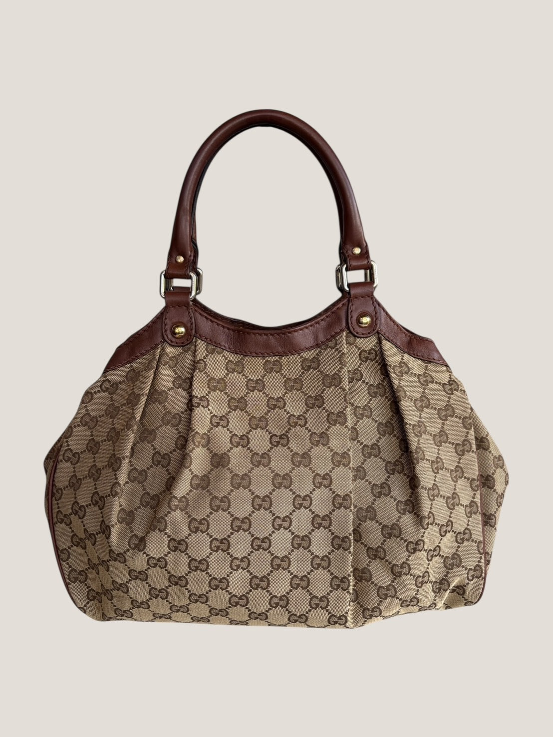 Gucci GG canvas tote vintage con charm logo