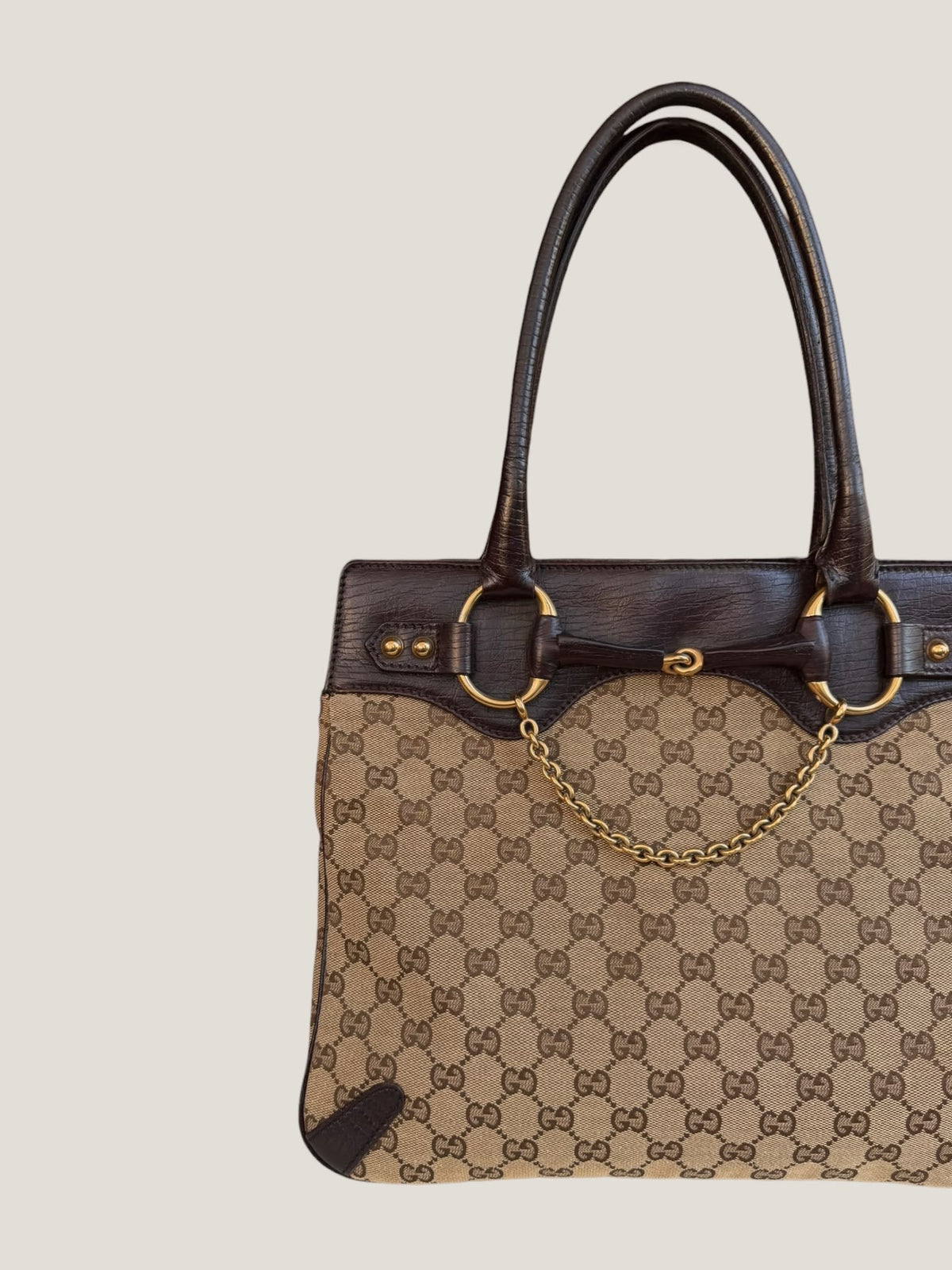 Gucci Horsebit Tote GG