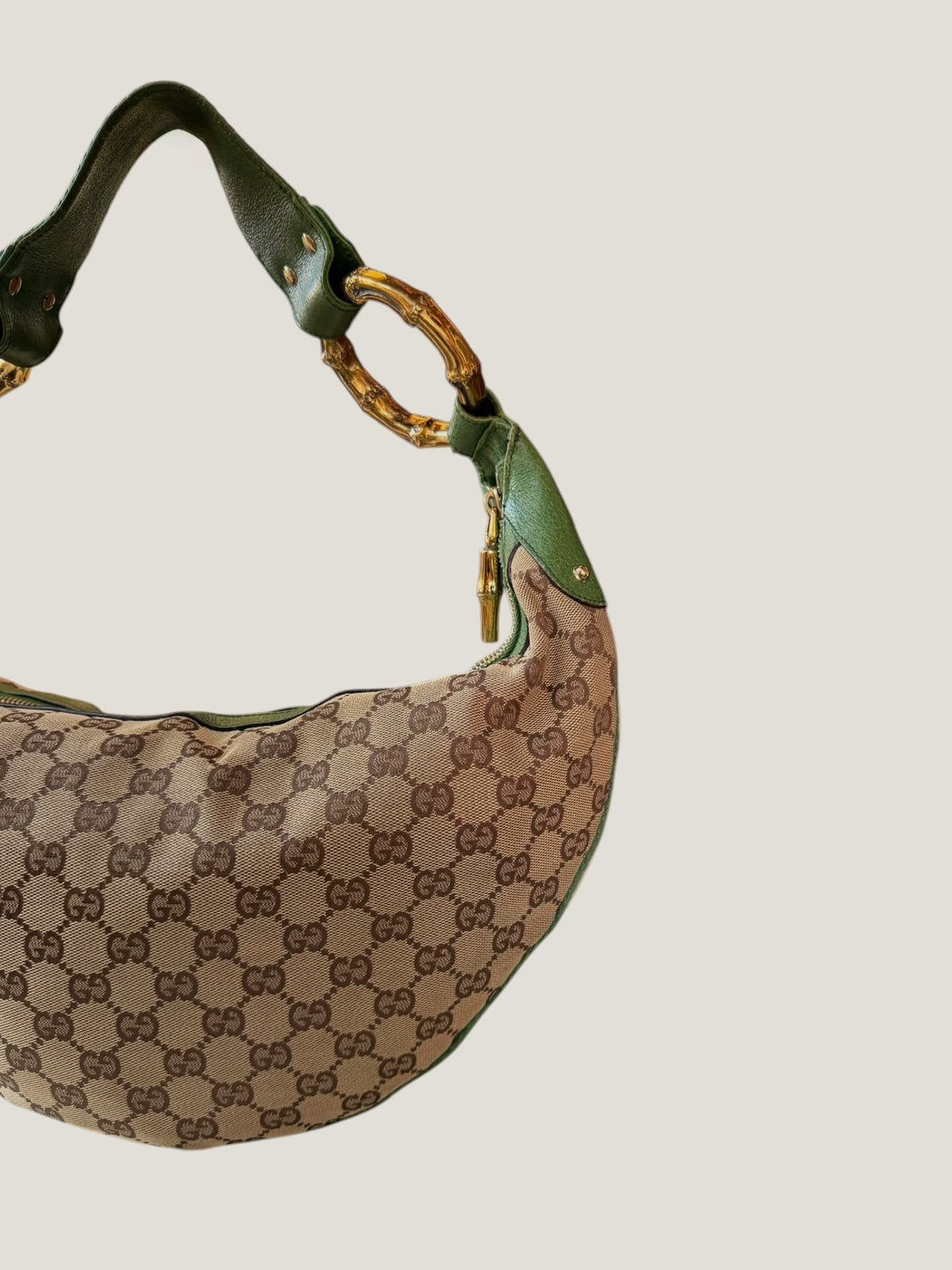Gucci GG Canvas Hobo Bamboo