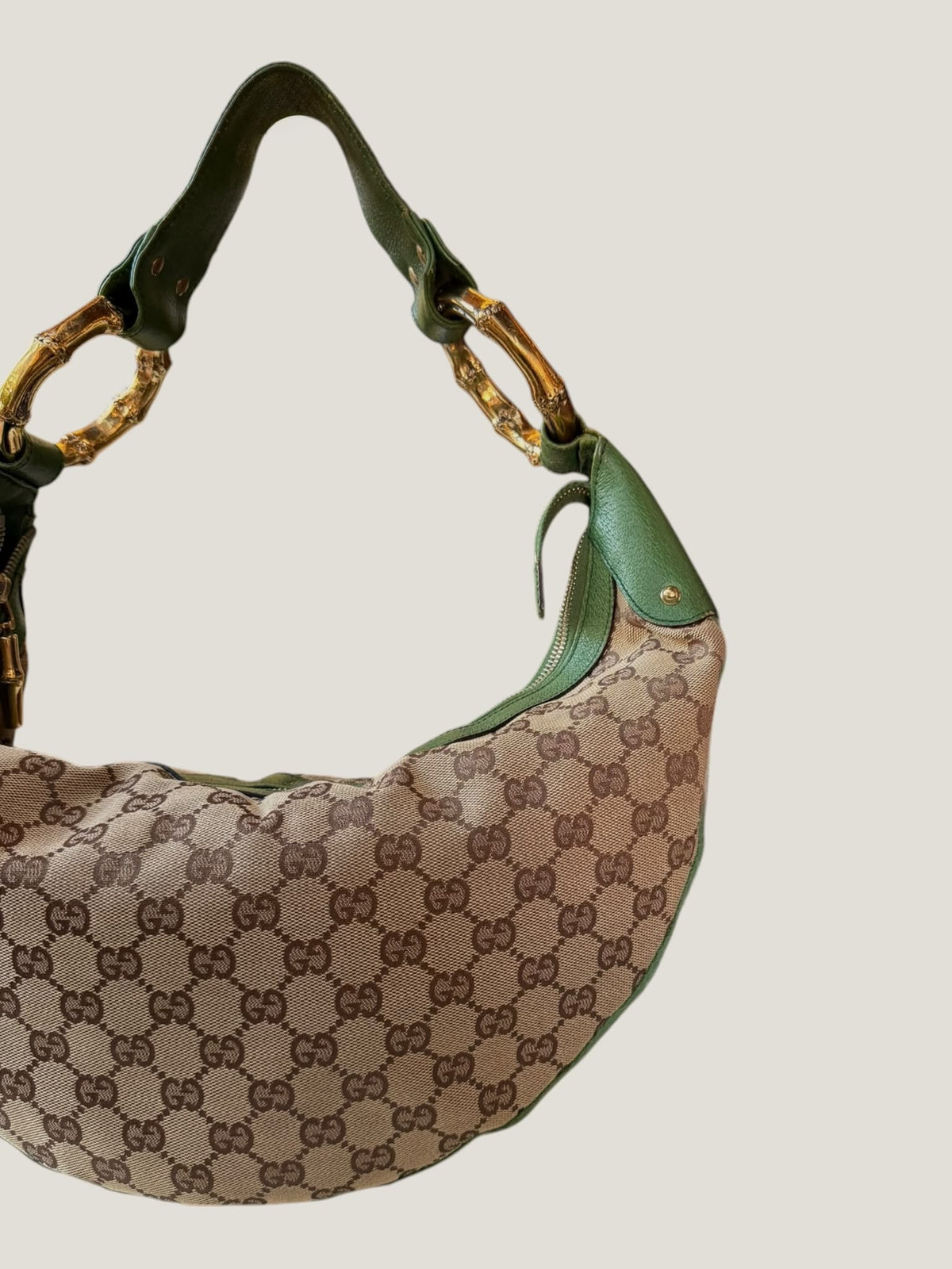 Gucci GG Canvas Hobo Bamboo