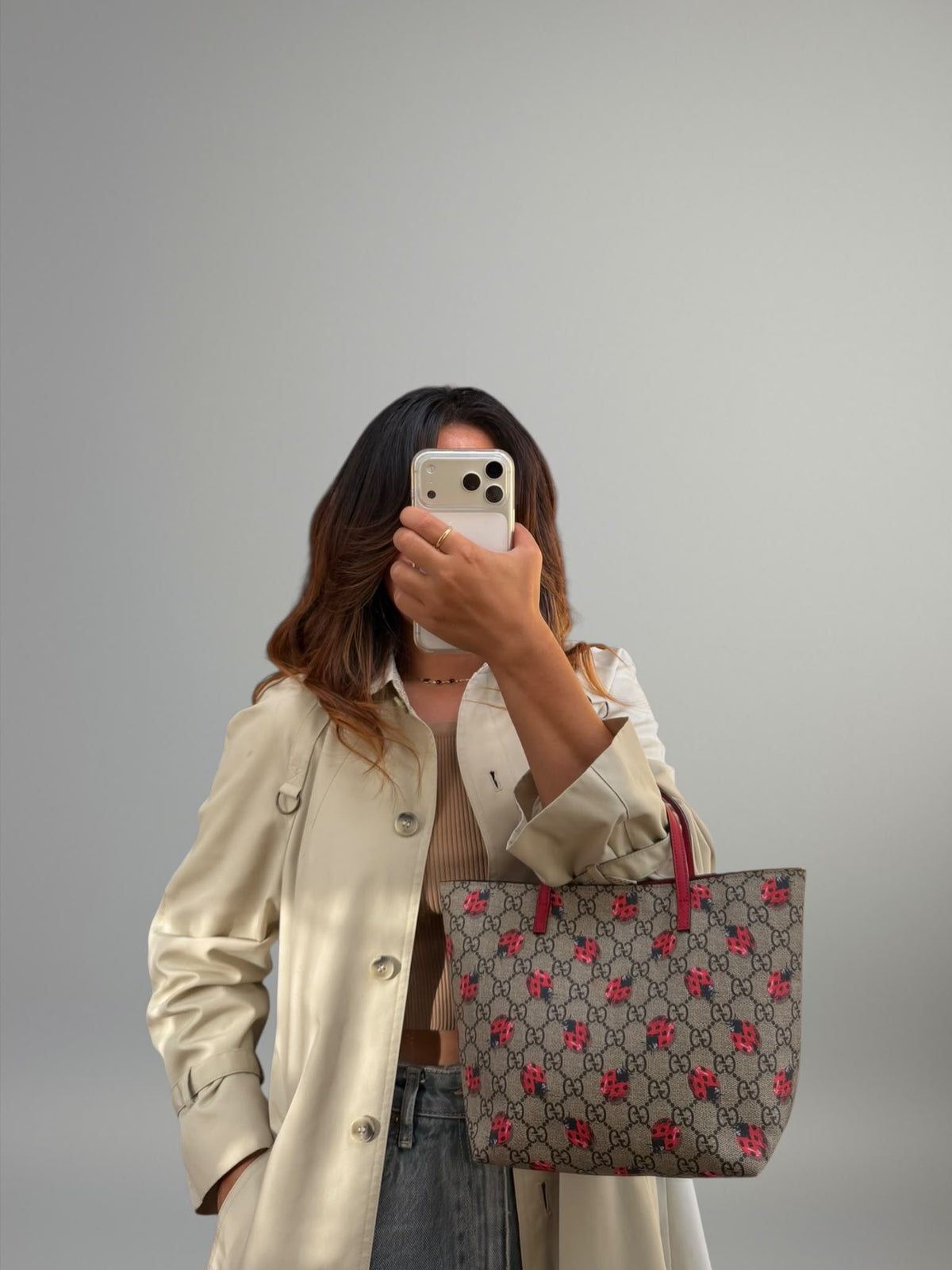 Gucci GG Supreme Coccinelle Tote