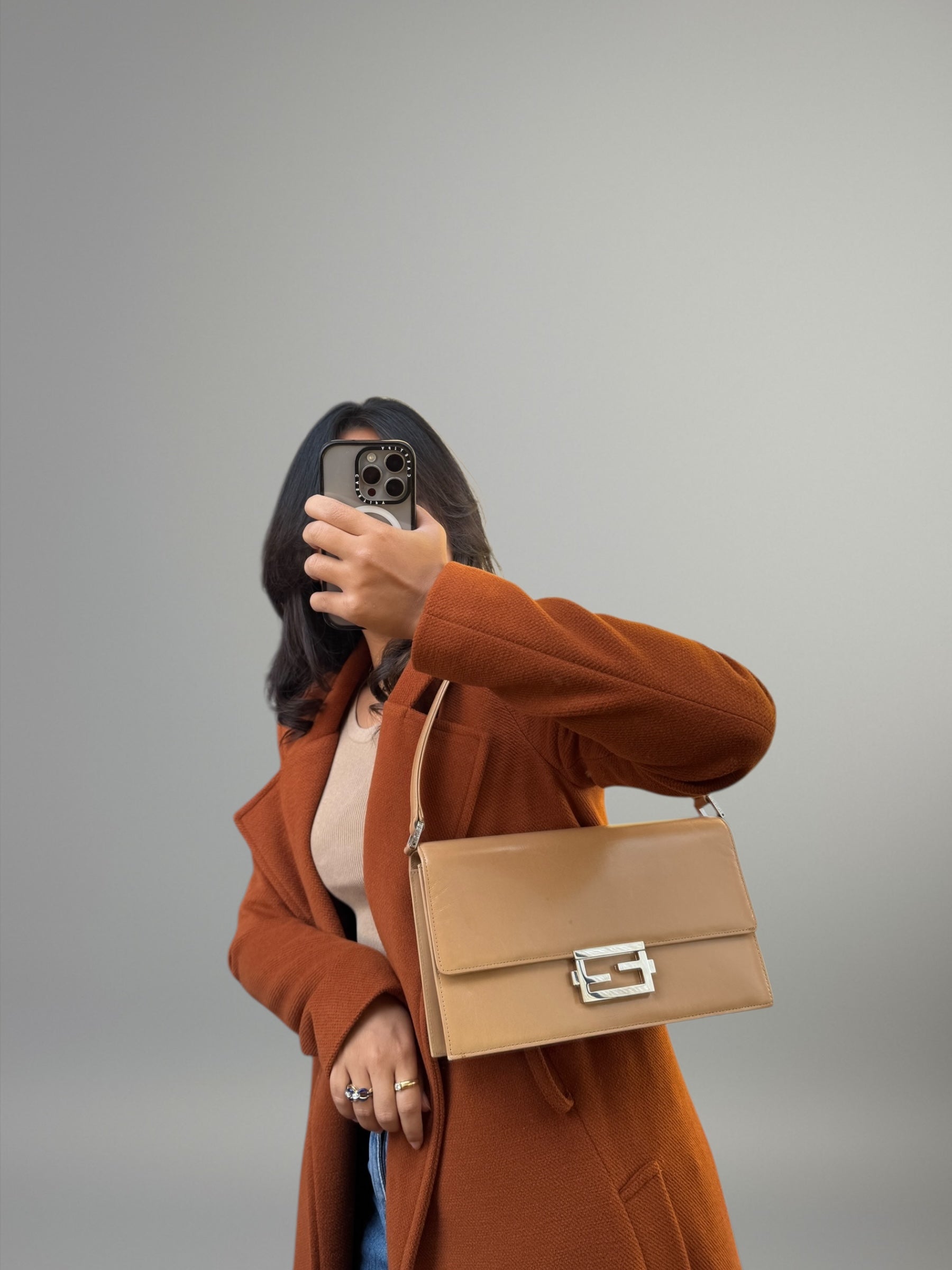 Fendi baguette in pelle liscia