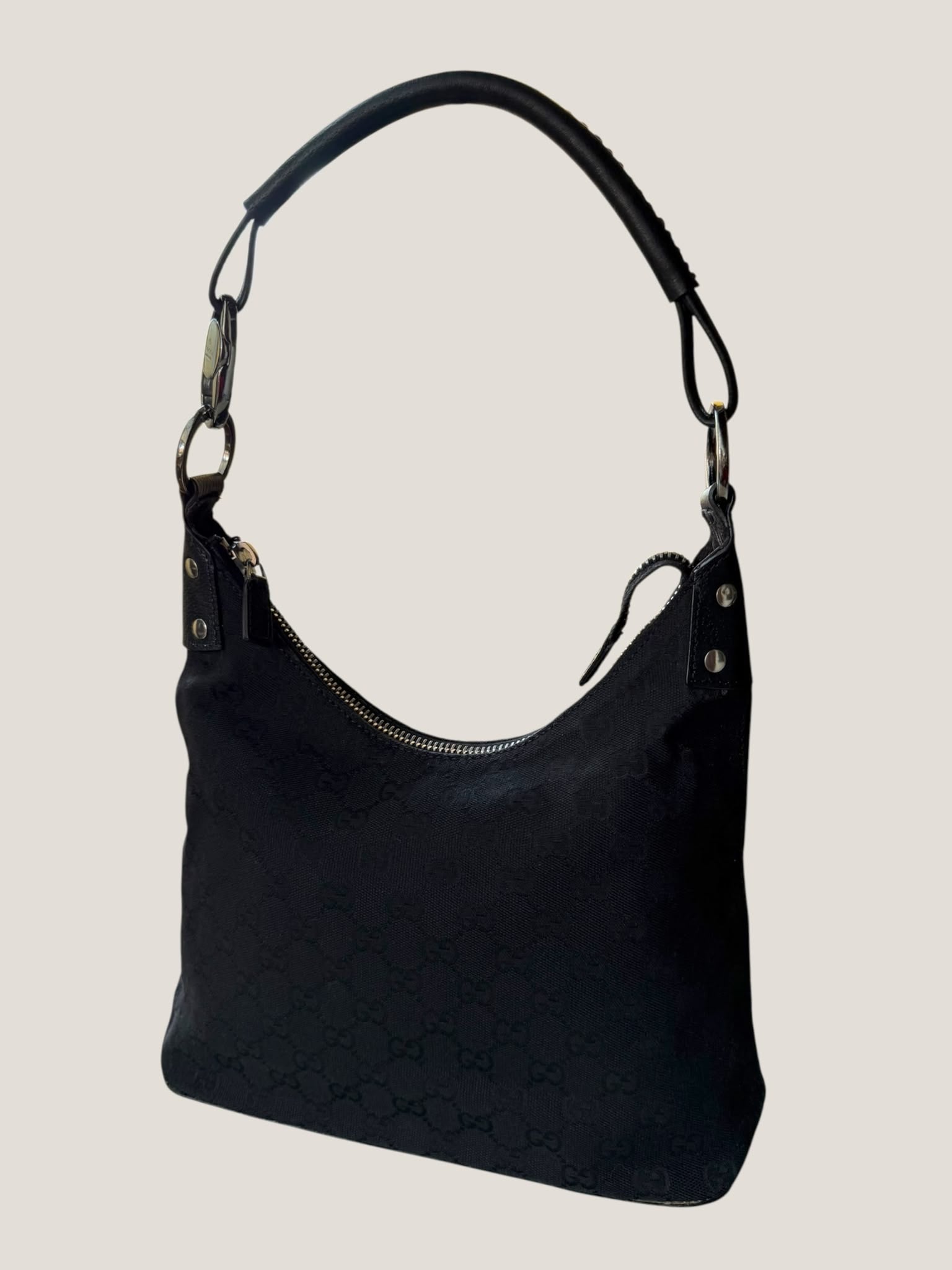 Gucci Black GG Canvas Hobo