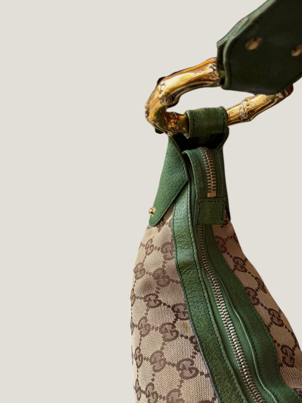 Gucci GG Canvas Hobo Bamboo
