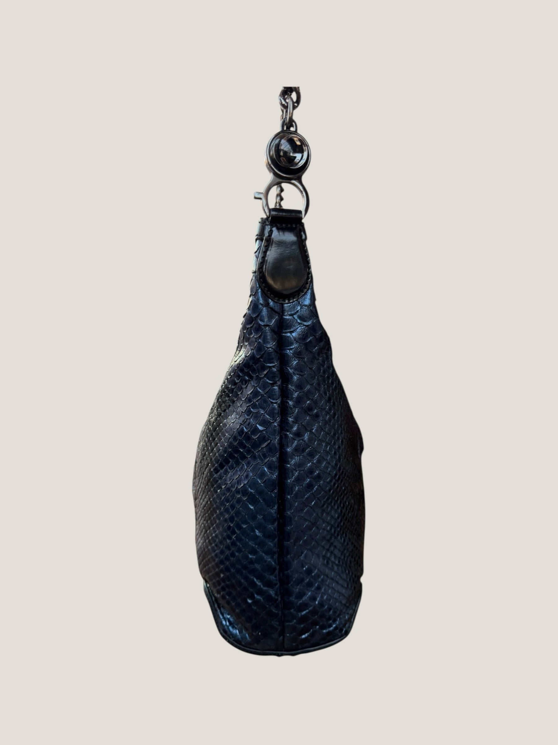 Gucci Galaxy Python Metallic Blue Hobo Bag