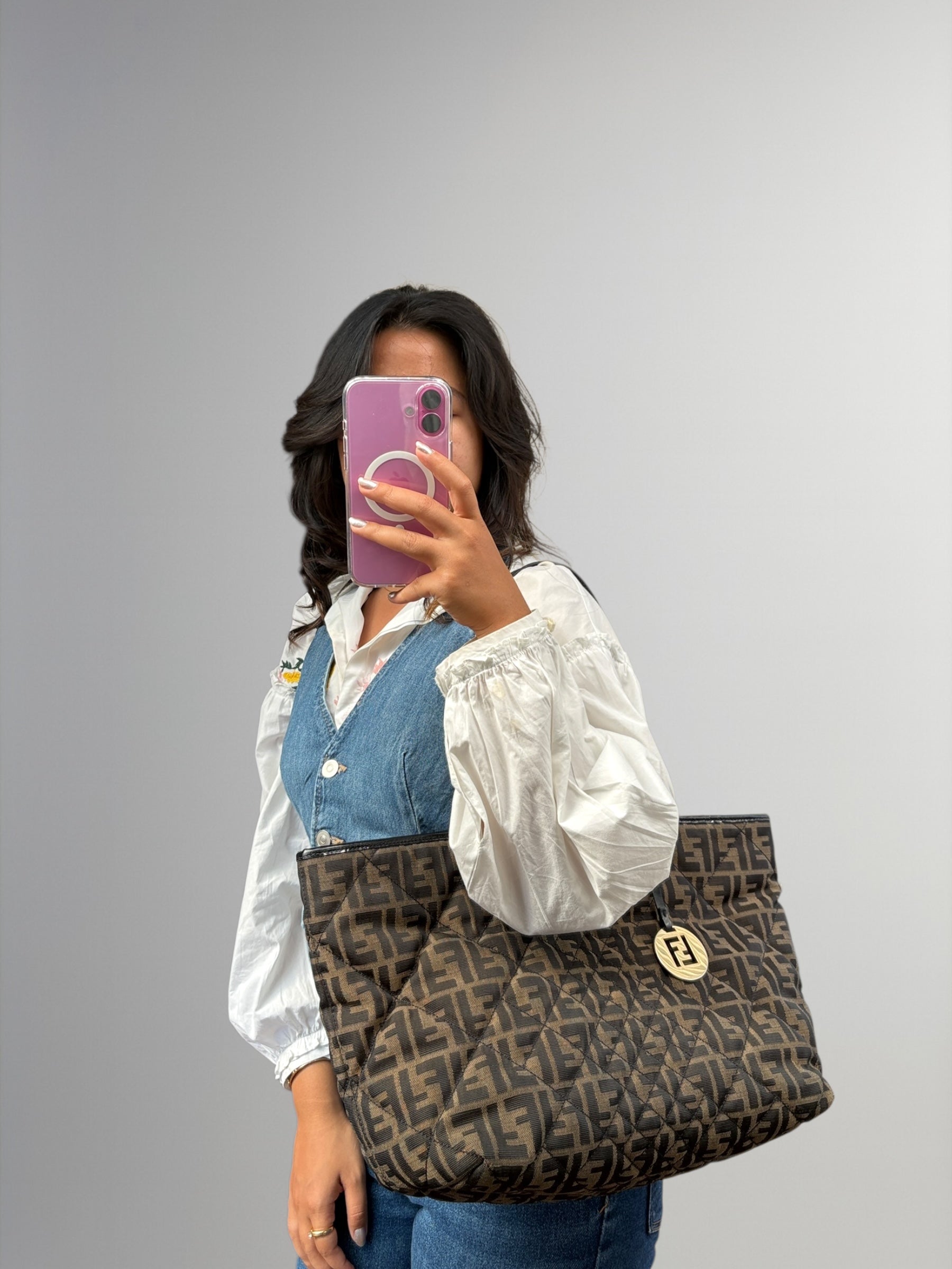 Fendi Tote in tessuto trapuntato monogram