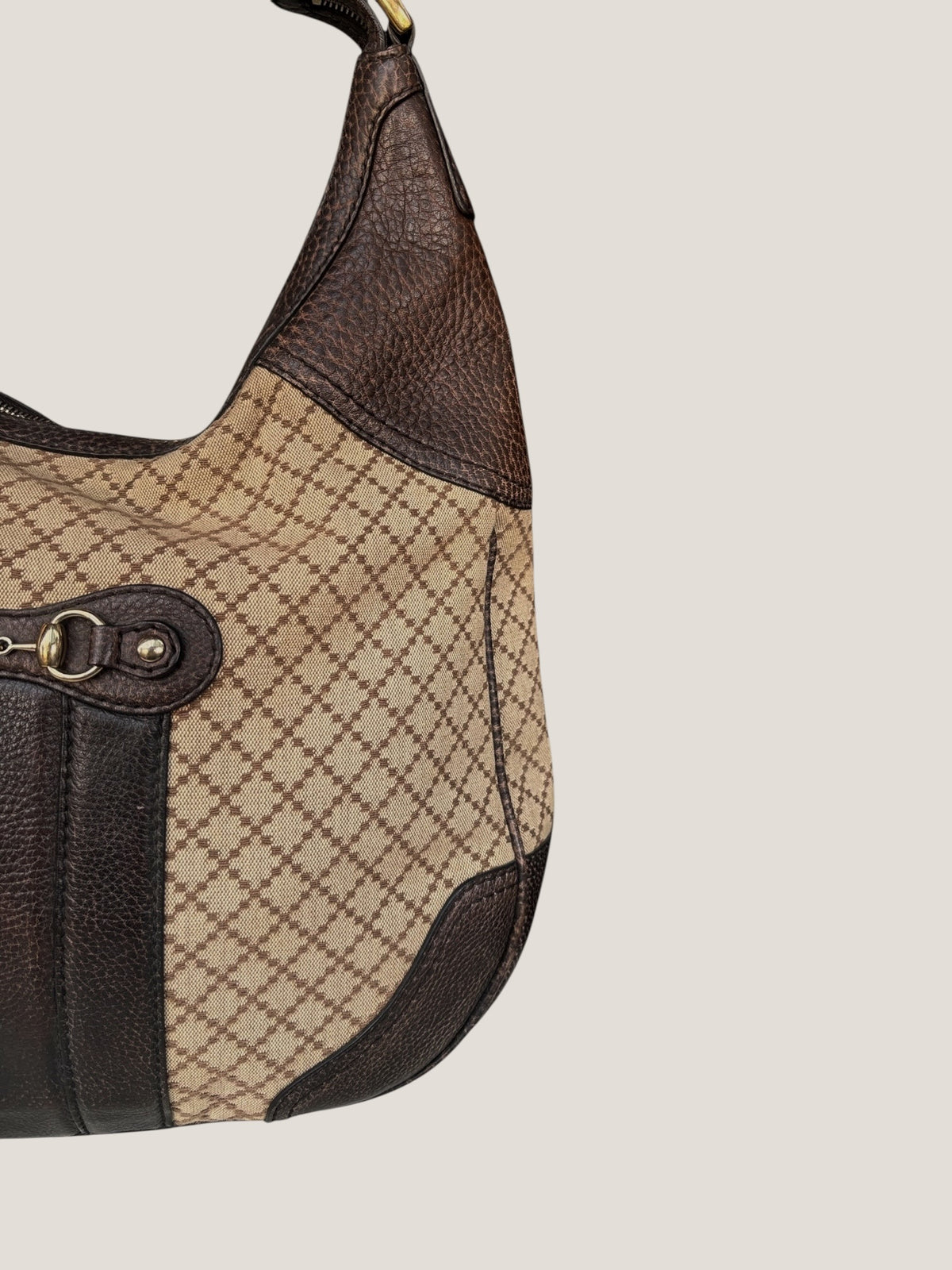 Gucci Hobo Diamante con dettagli Horsebit