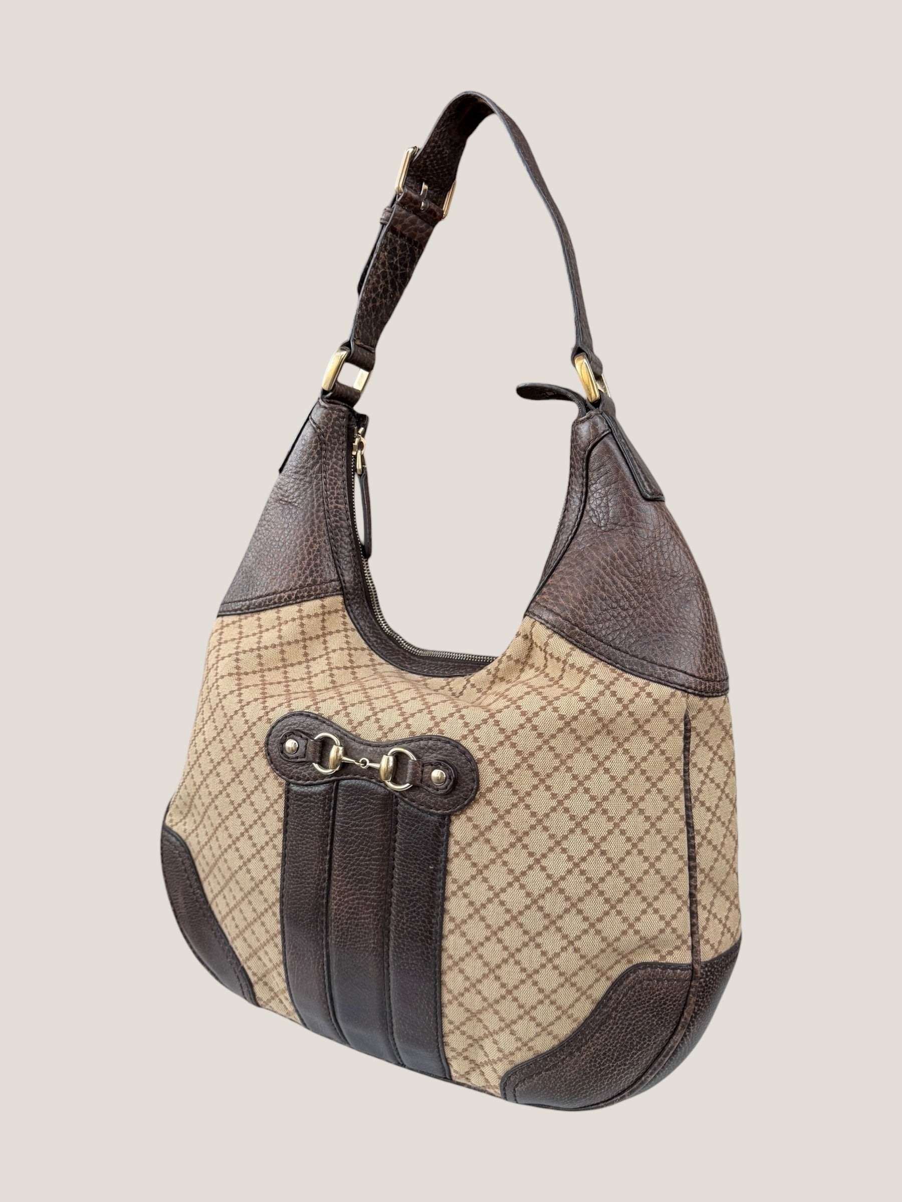 Gucci Hobo Diamante con dettagli Horsebit
