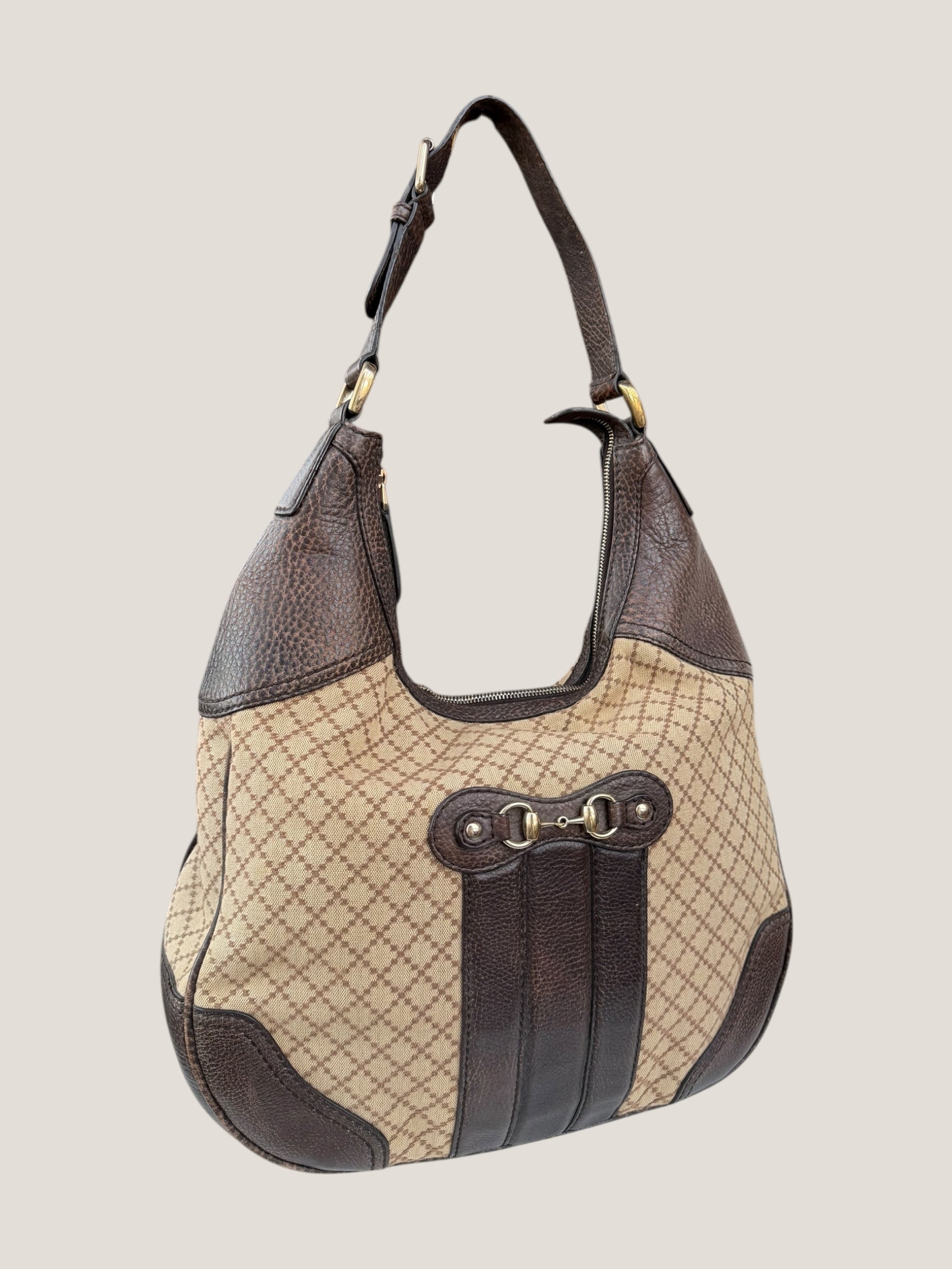 Gucci Hobo Diamante con dettagli Horsebit