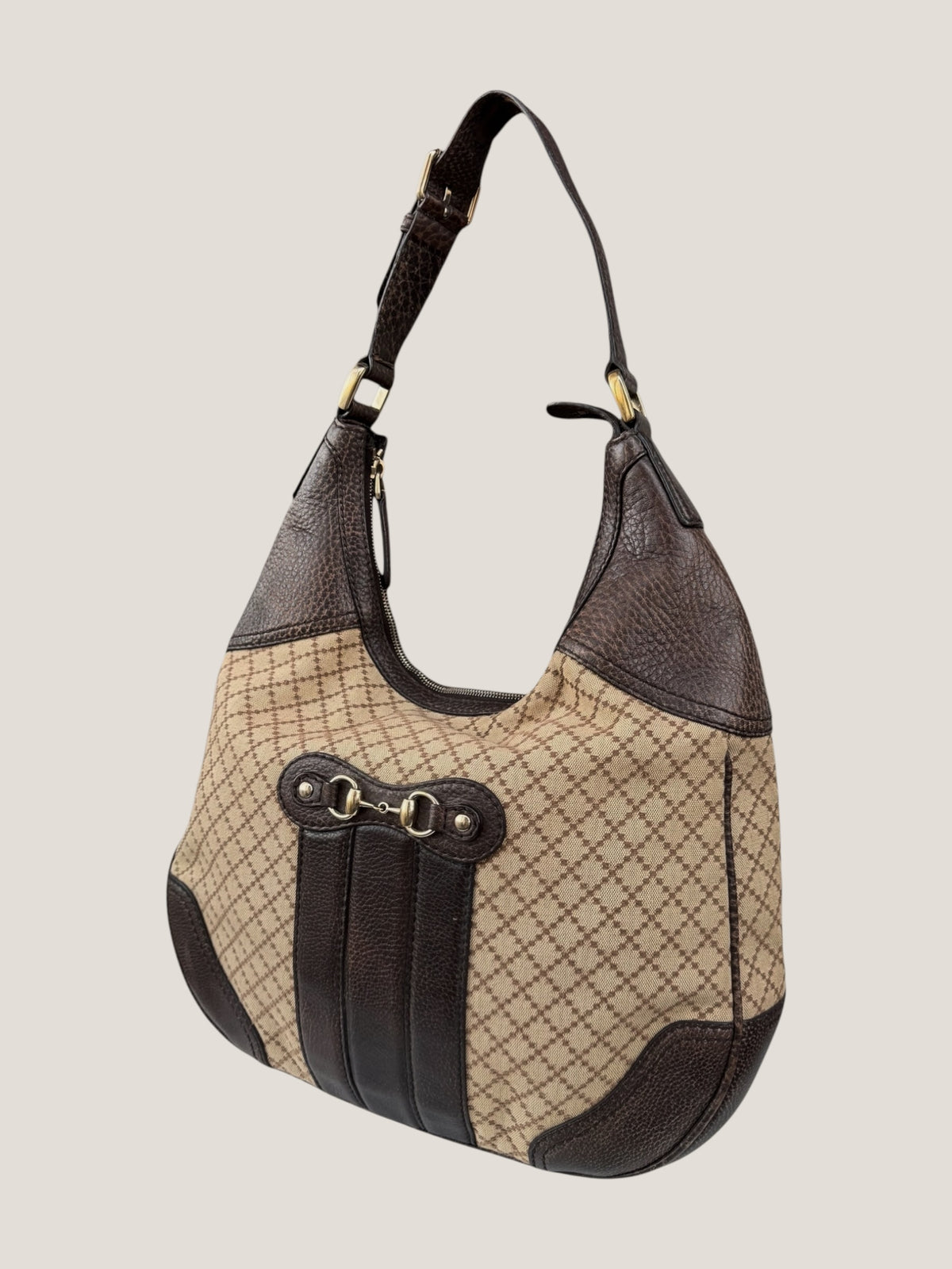 Gucci Hobo Diamante con dettagli Horsebit