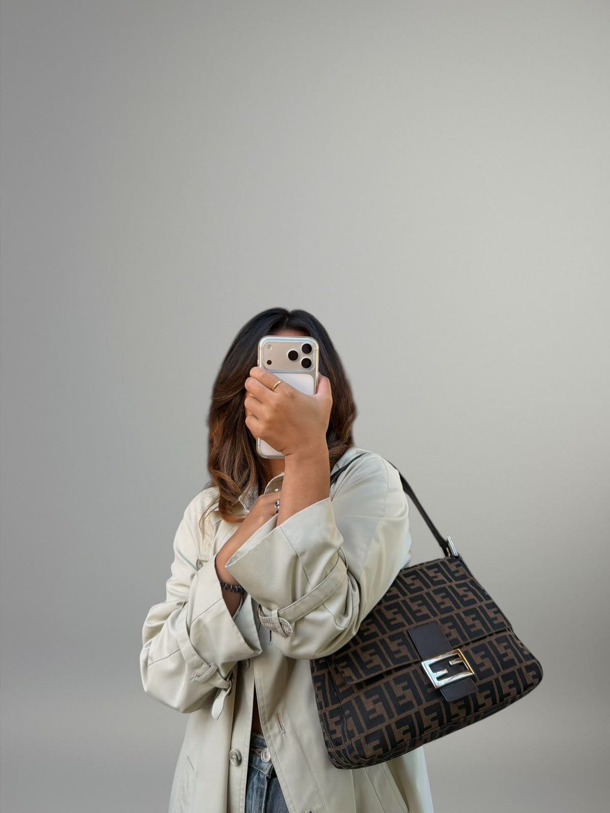 Fendi Mamma Baguette Zucca