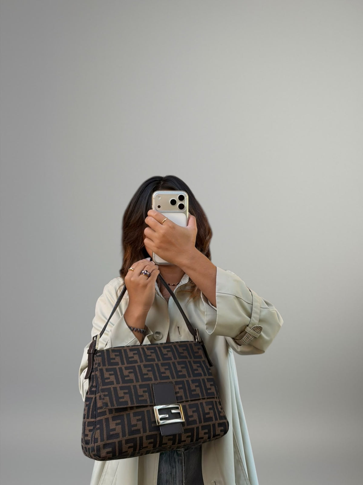 Fendi Mamma Baguette Zucca