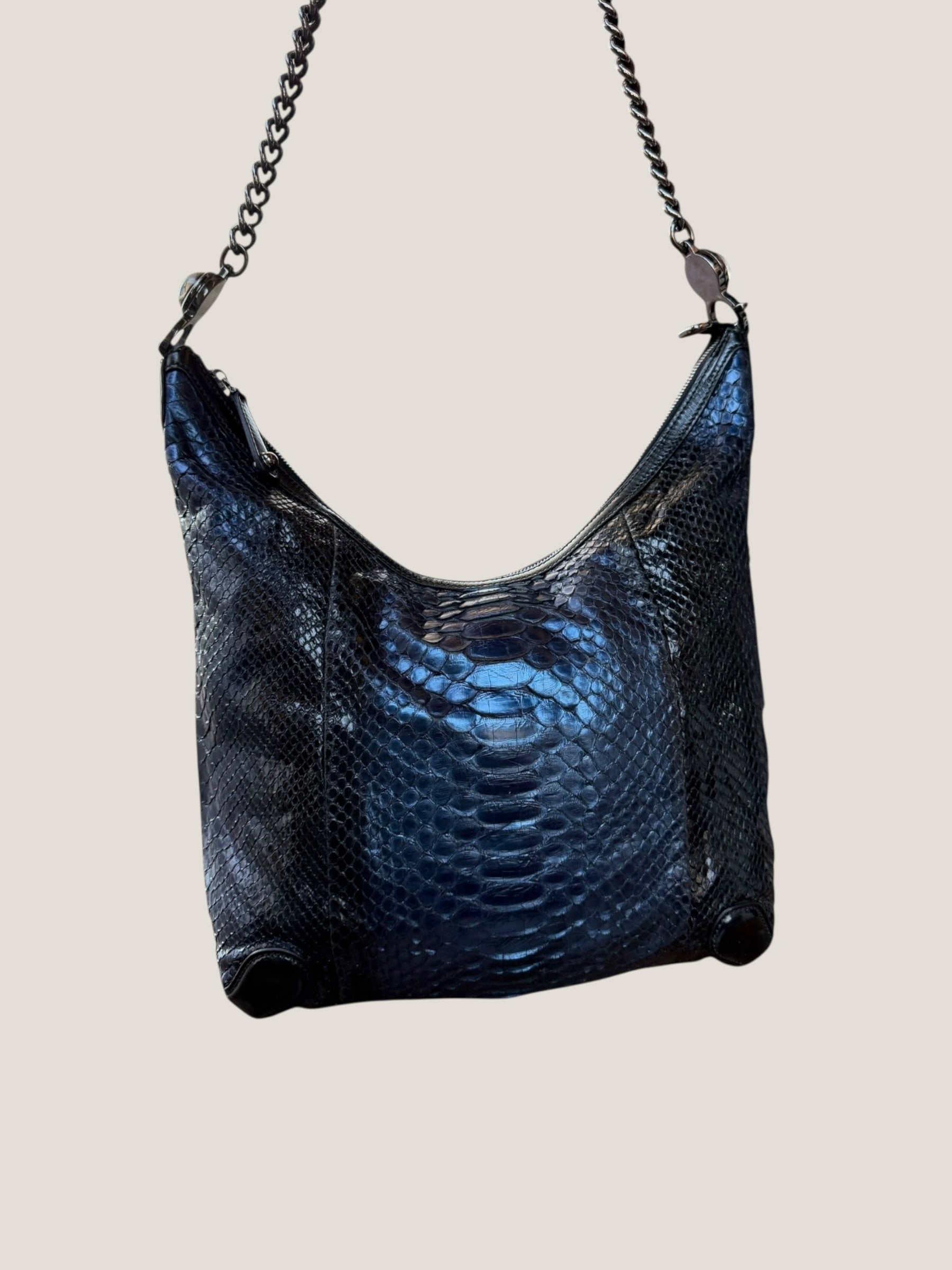 Gucci Galaxy Python Metallic Blue Hobo Bag