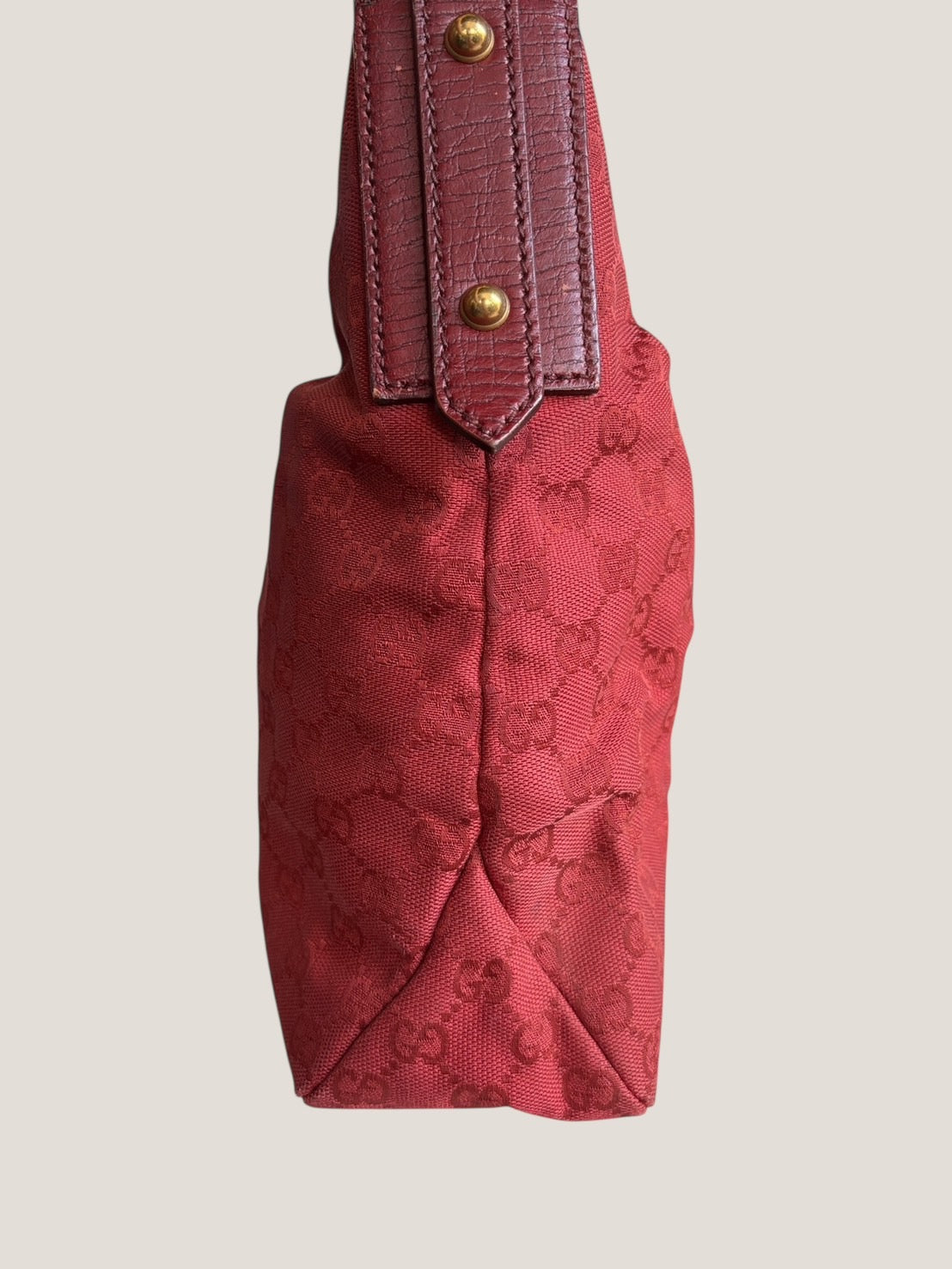 Gucci Hobo Horsebit in tessuto monogram rosso