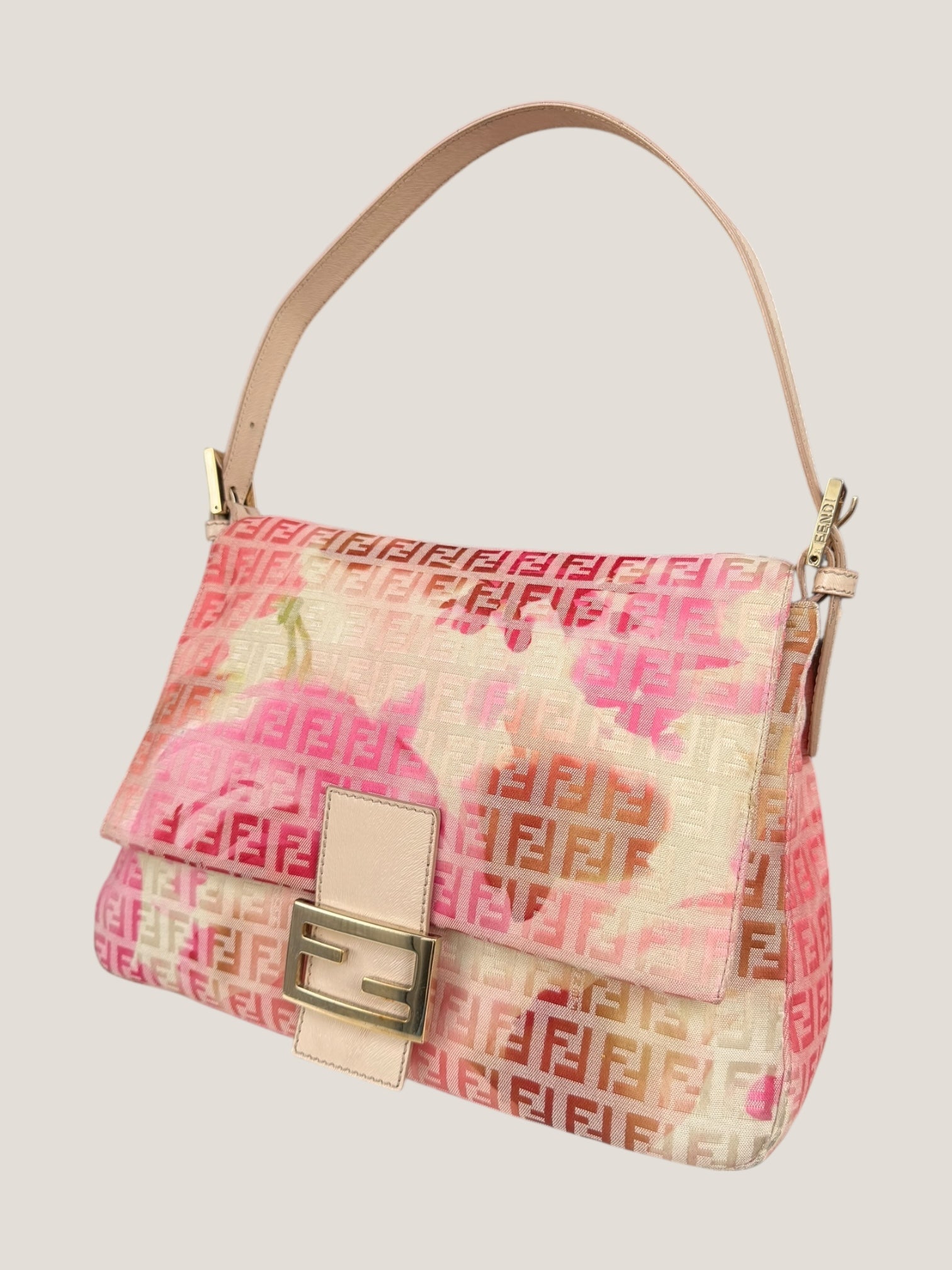 Fendi Mamma Baguette Rosa Floreale