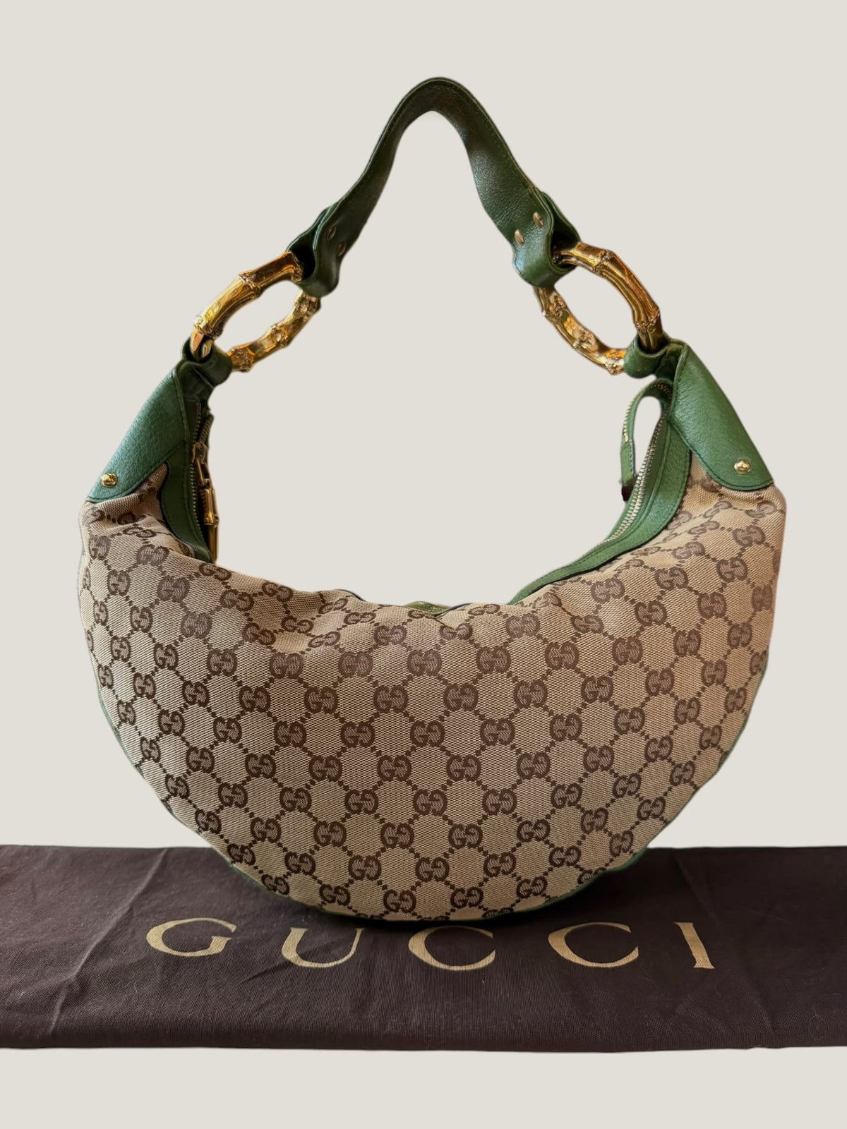 Gucci GG Canvas Hobo Bamboo