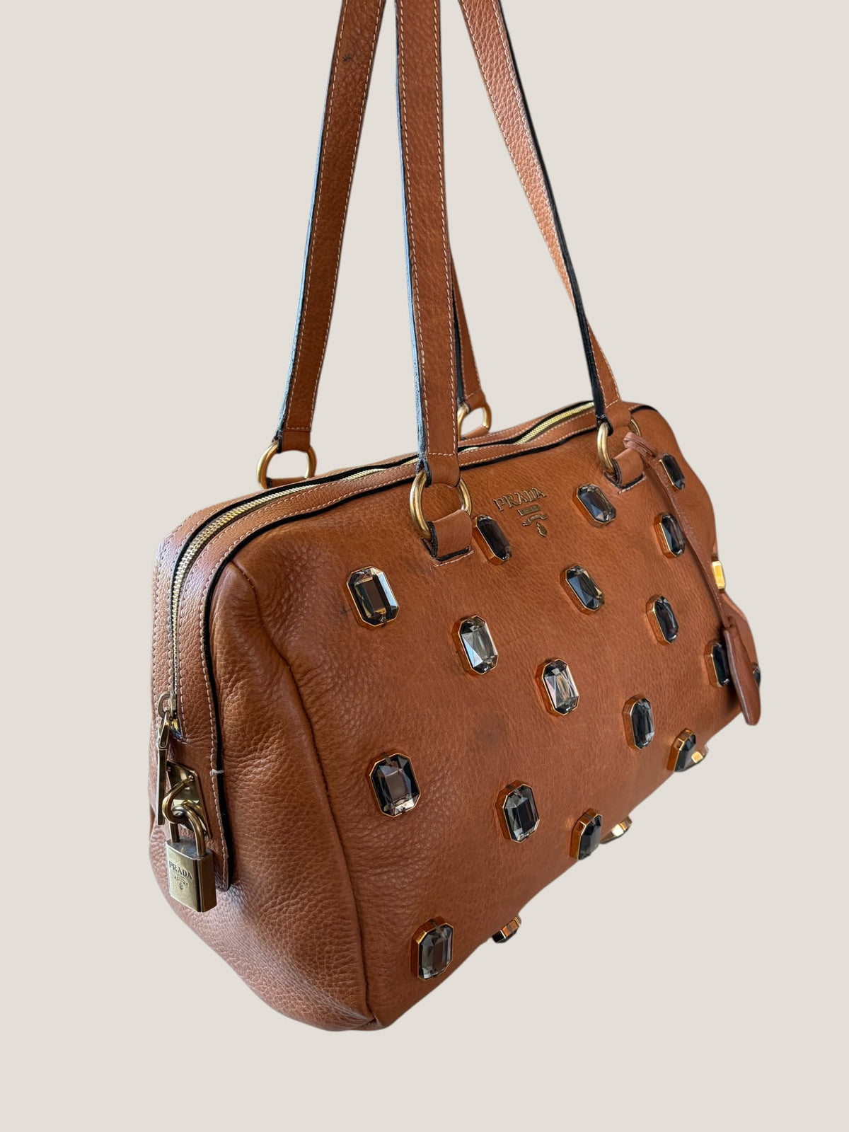 Prada Cervo Bauletto con Cristalli