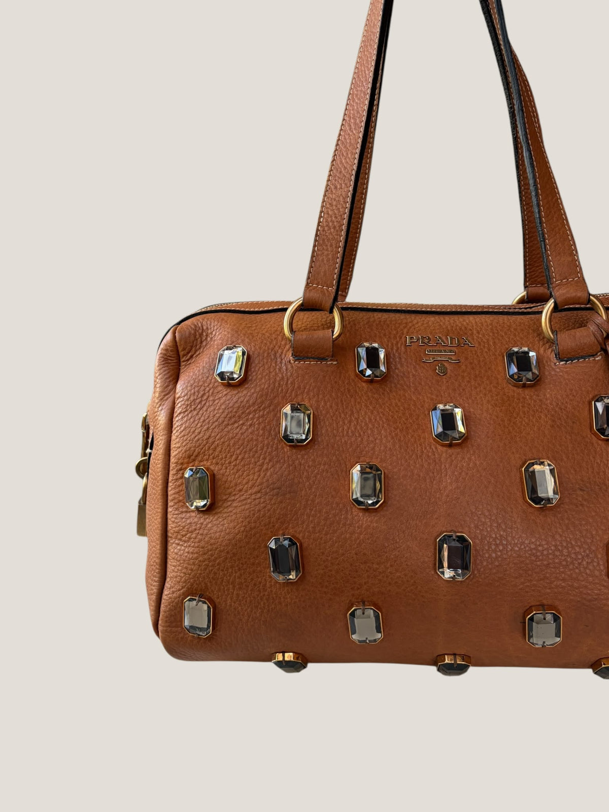 Prada Cervo Bauletto con Cristalli