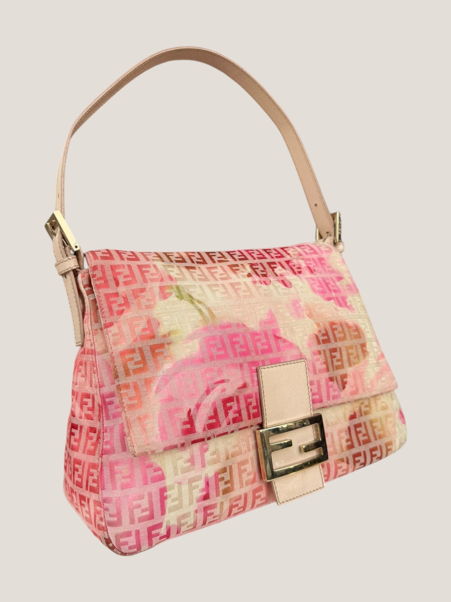 Fendi Mamma Baguette Rosa Floreale