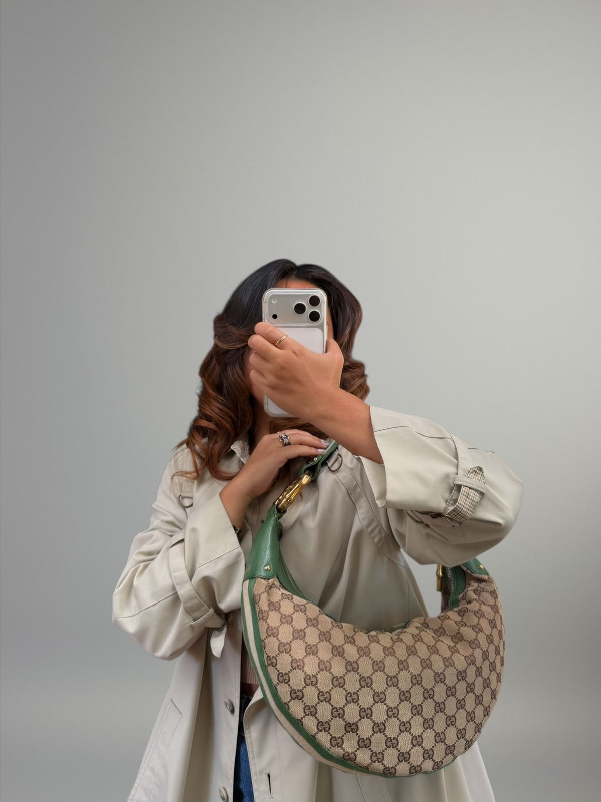Gucci GG Canvas Hobo Bamboo