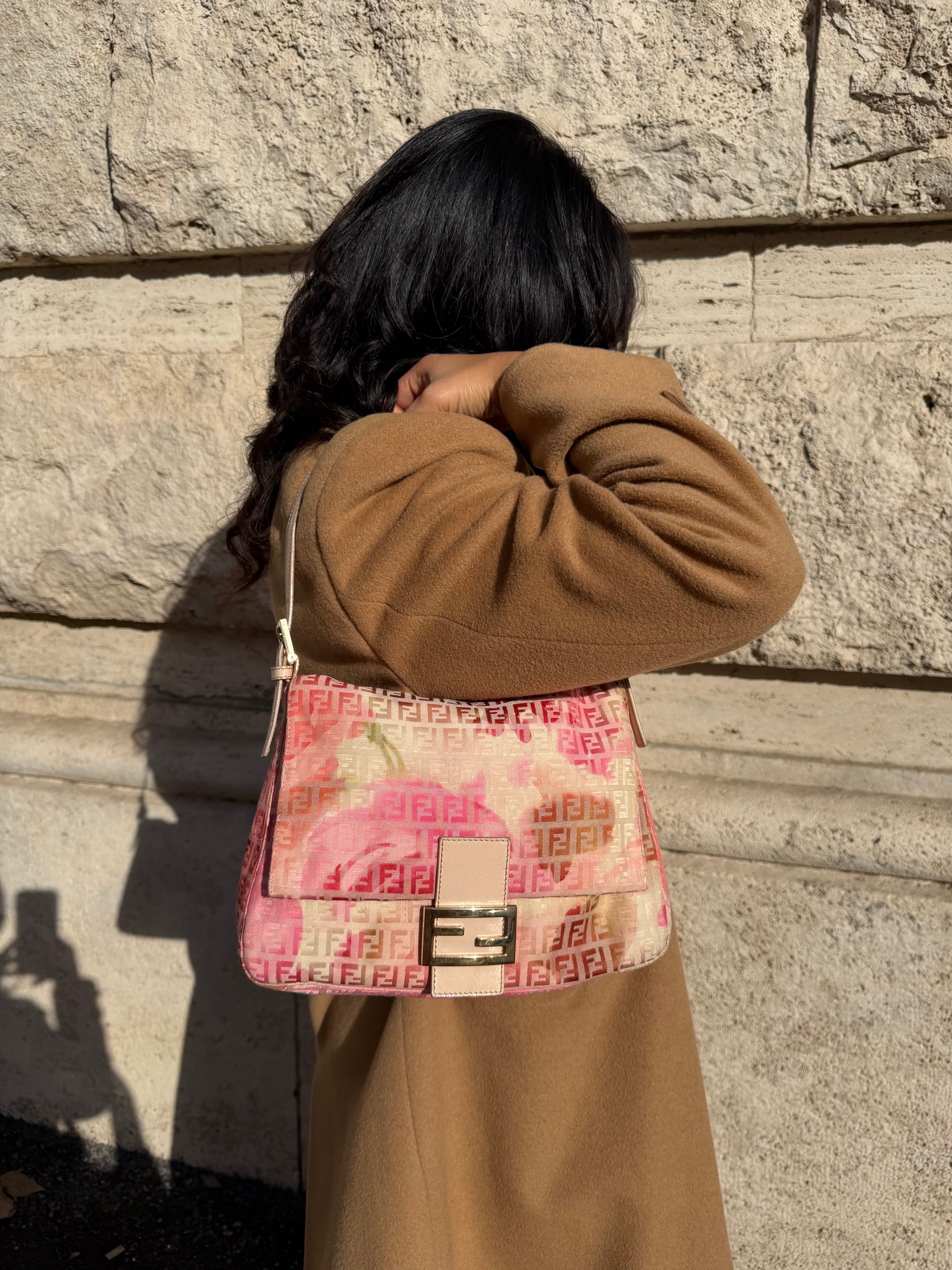 Fendi Mamma Baguette Rosa Floreale