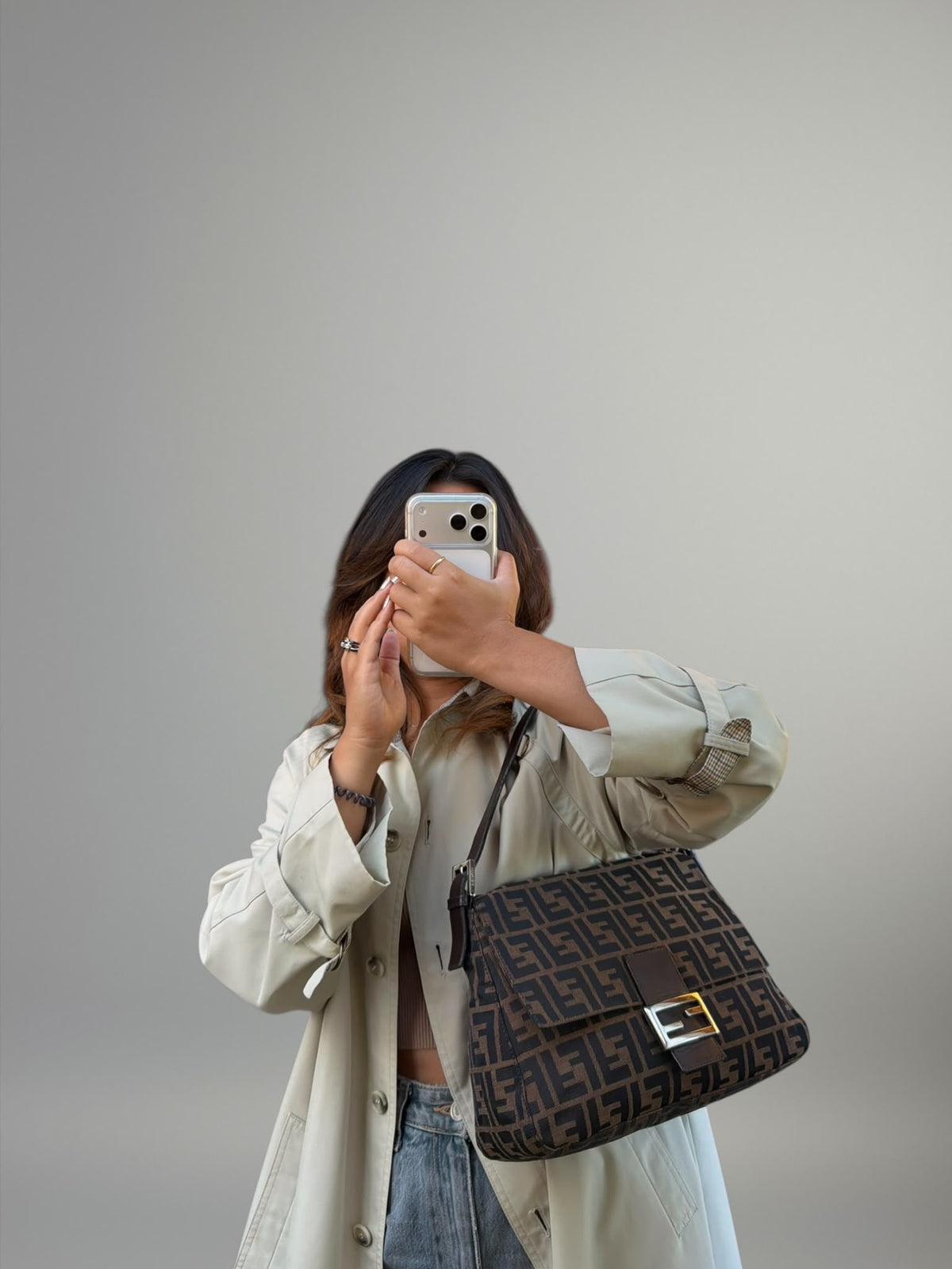 Fendi Mamma Baguette Zucca