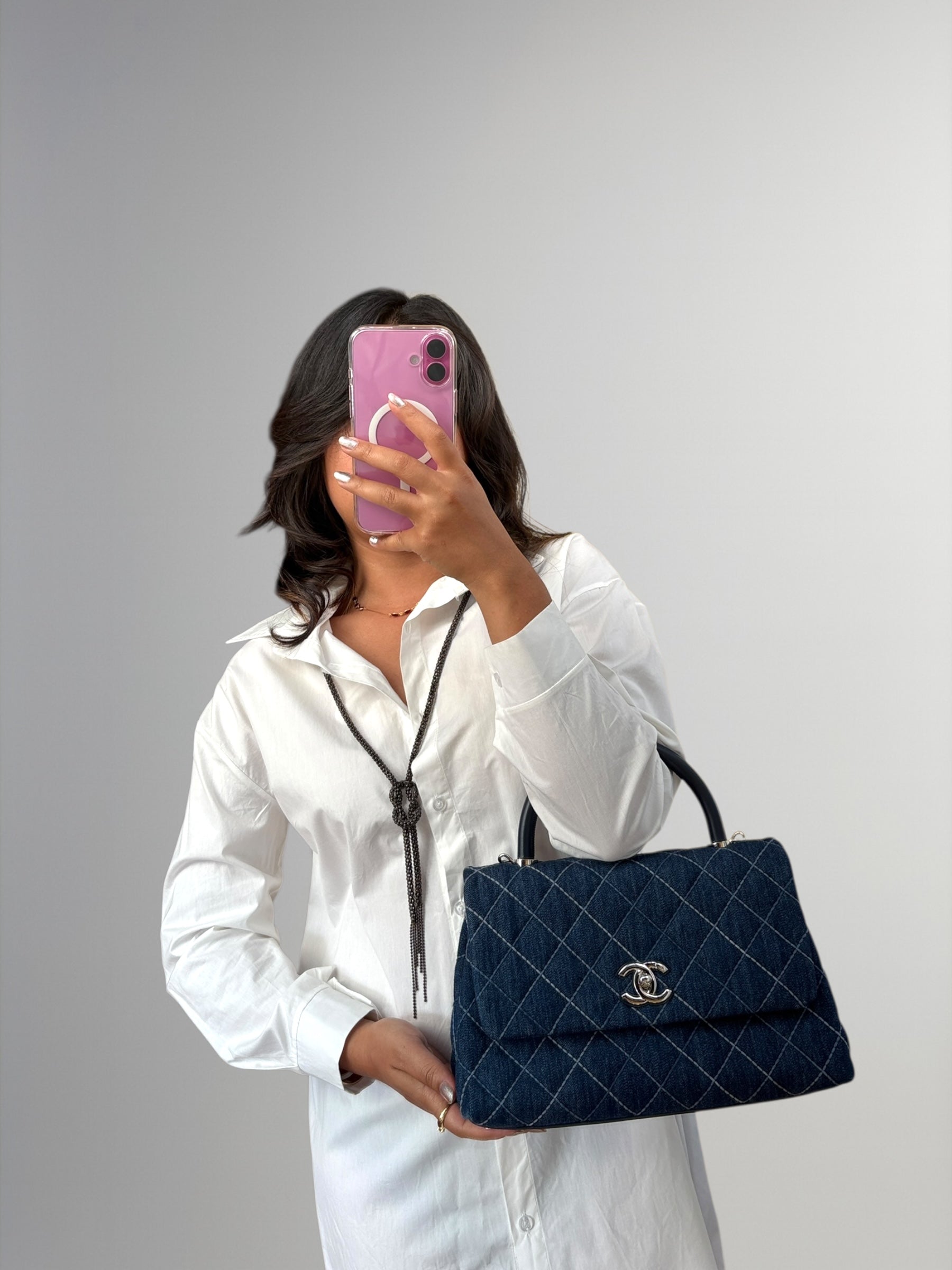 Chanel Coco Top Handle in denim trapuntato