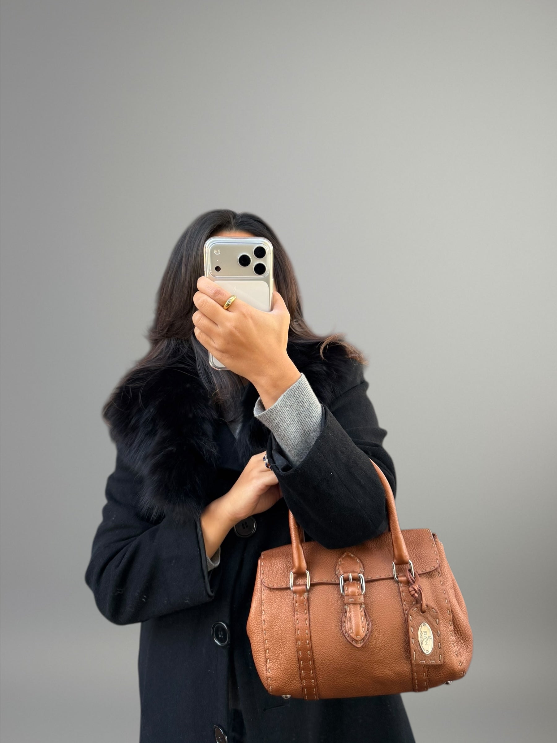 Fendi Selleria Mini color cuoio metallizzato