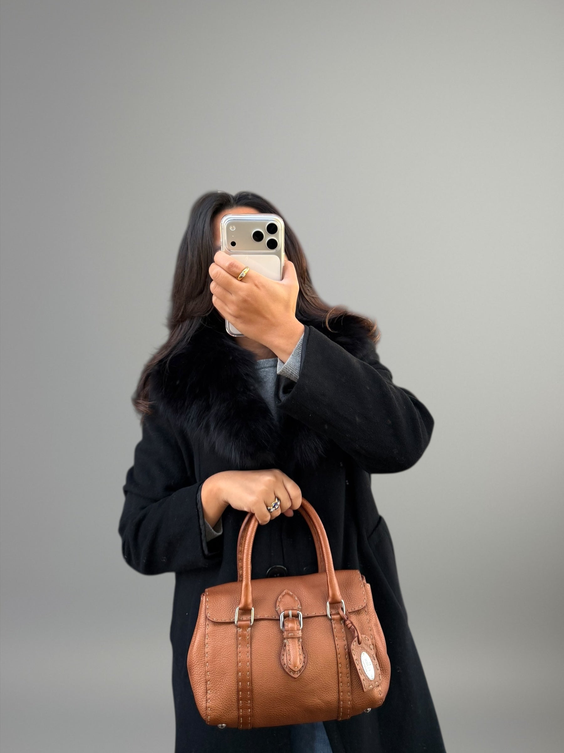 Fendi Selleria Mini color cuoio metallizzato