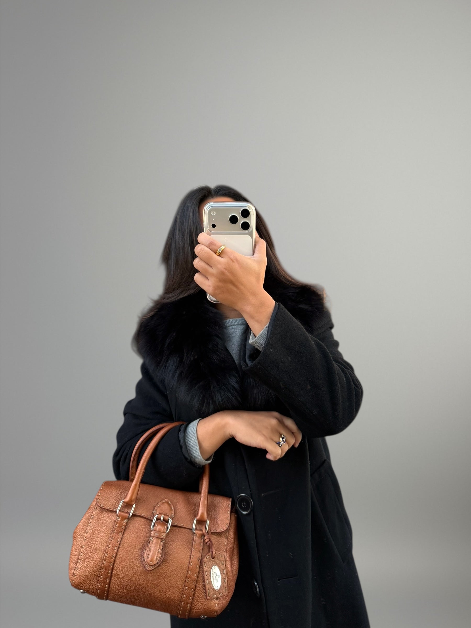 Fendi Selleria Mini color cuoio metallizzato