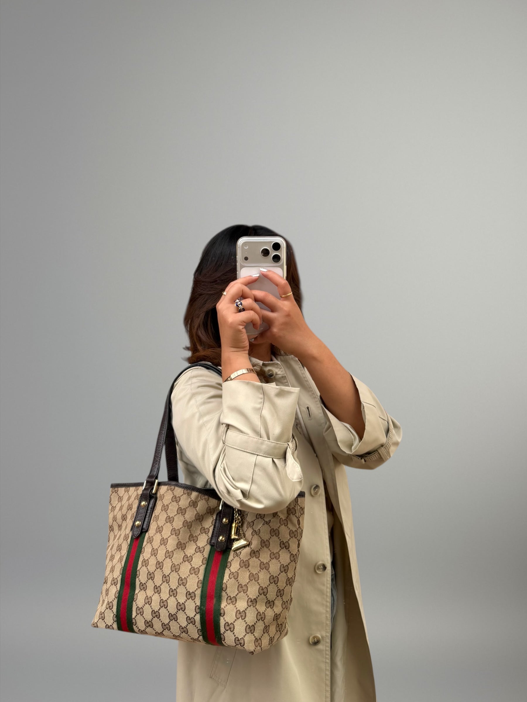Gucci Tote GG Canvas Sherry Line