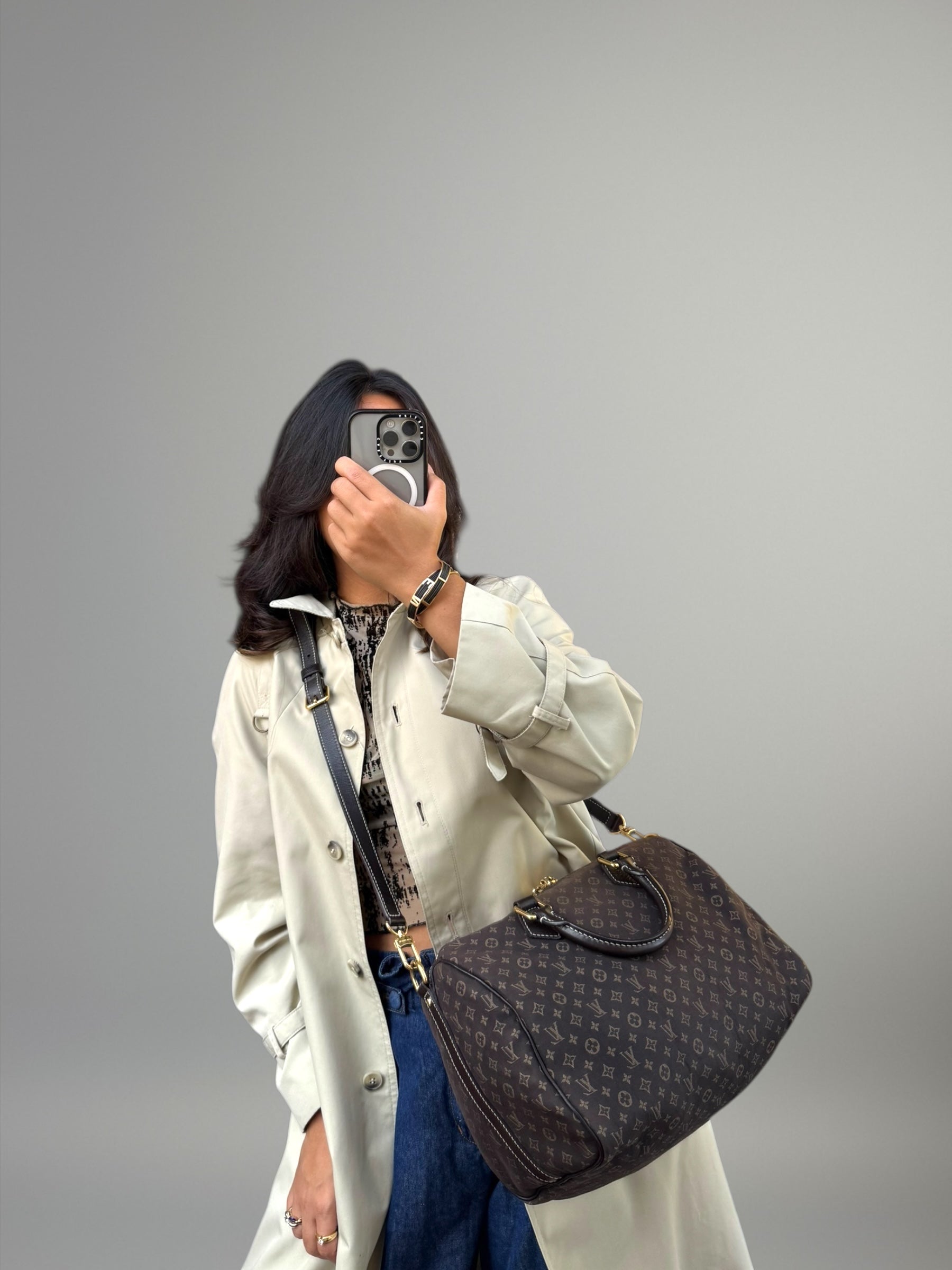 Louis Vuitton Speedy 30 Mini Lin Marrone