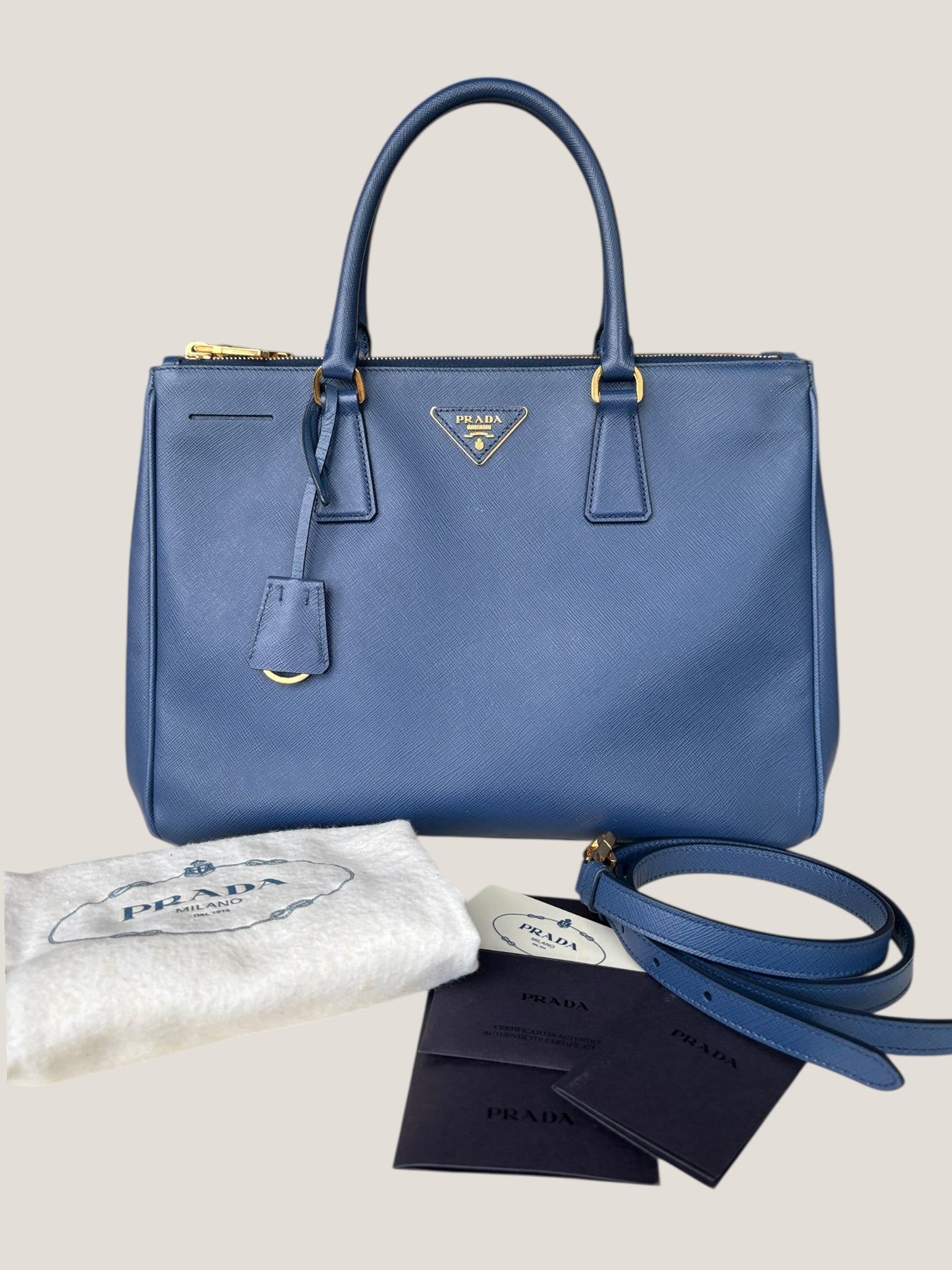 Prada Galleria Large Blu