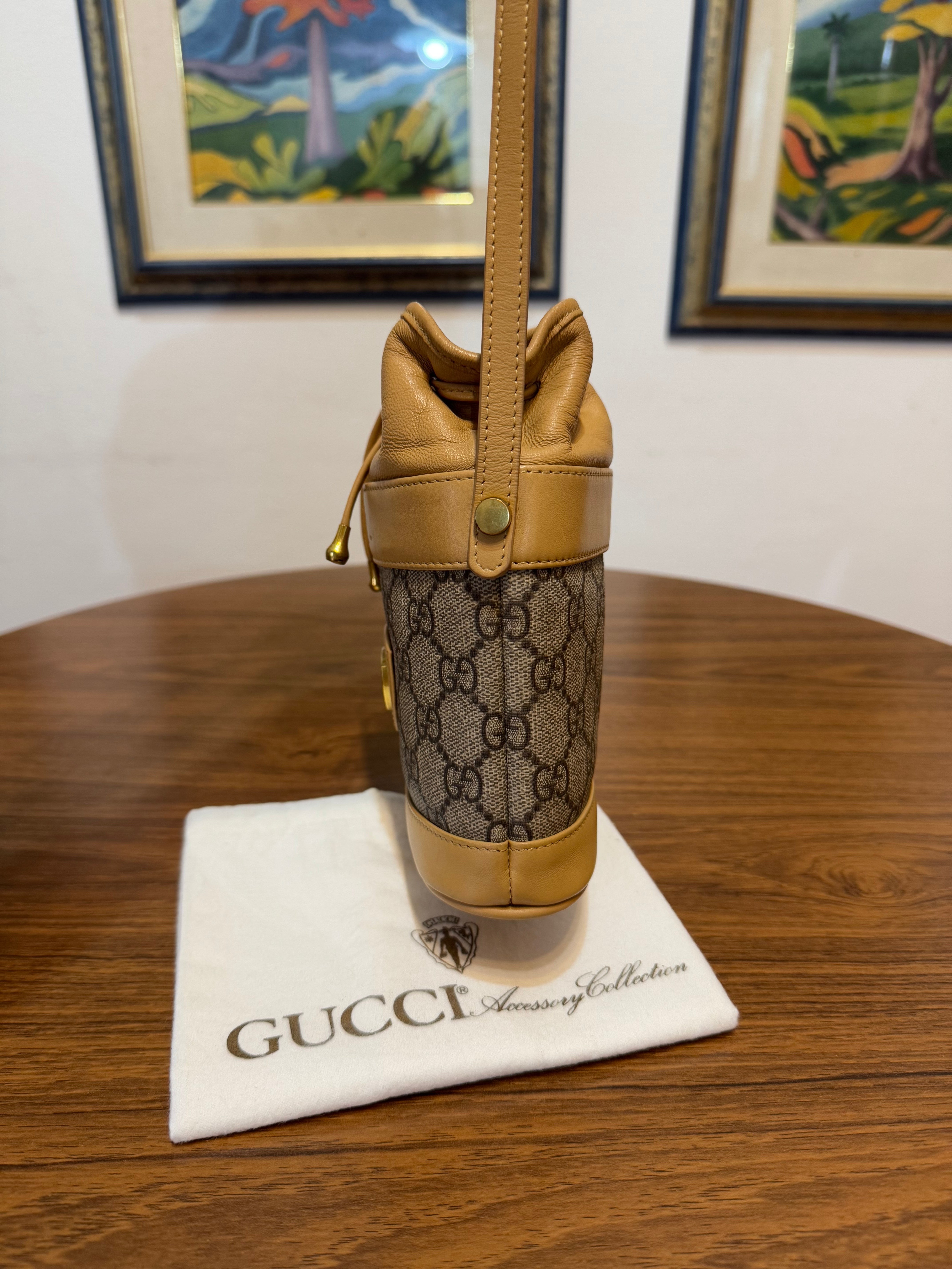 Gucci monogram mini drawstring