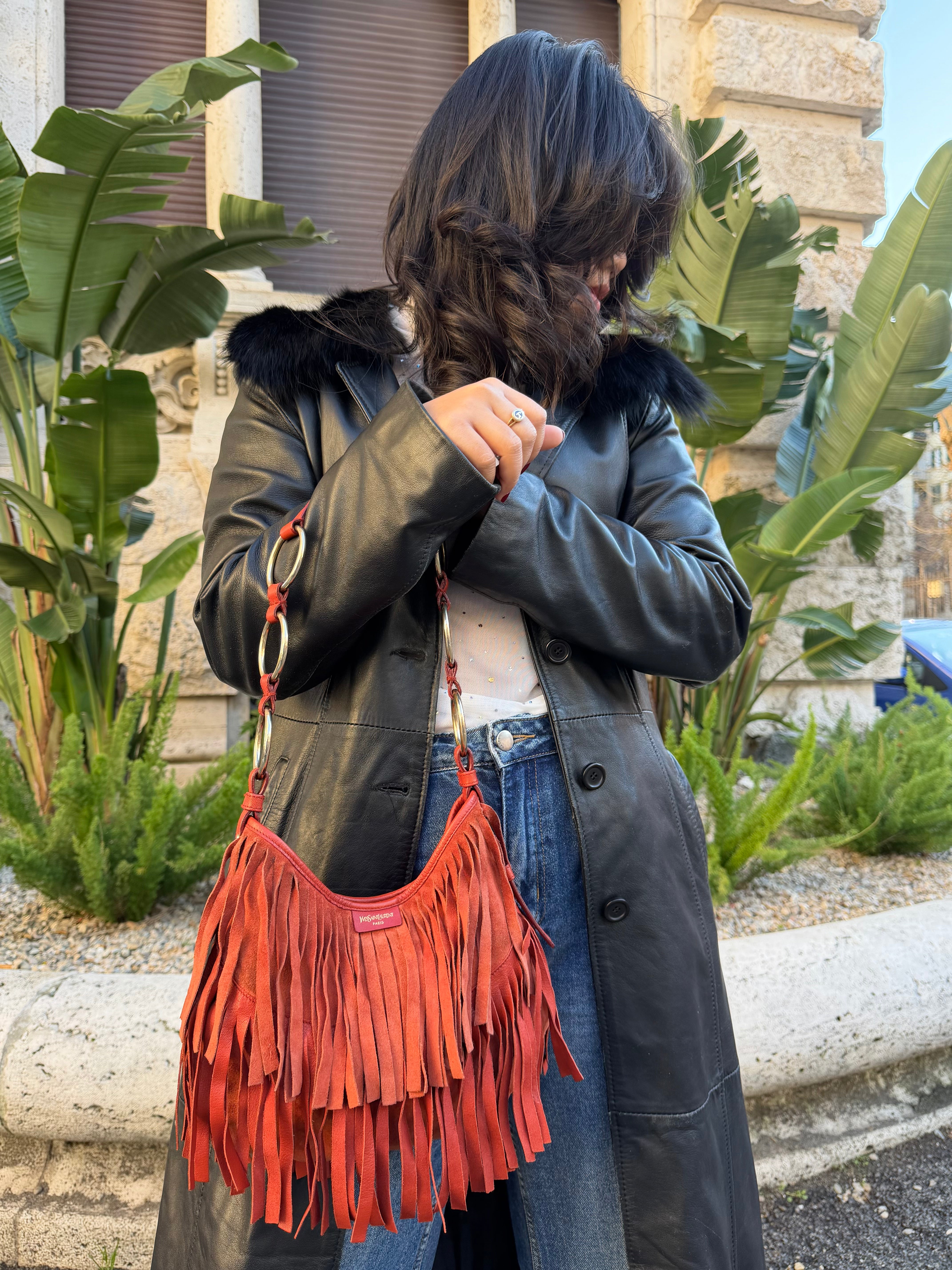 Yves Saint Laurent suede boheme fringe
