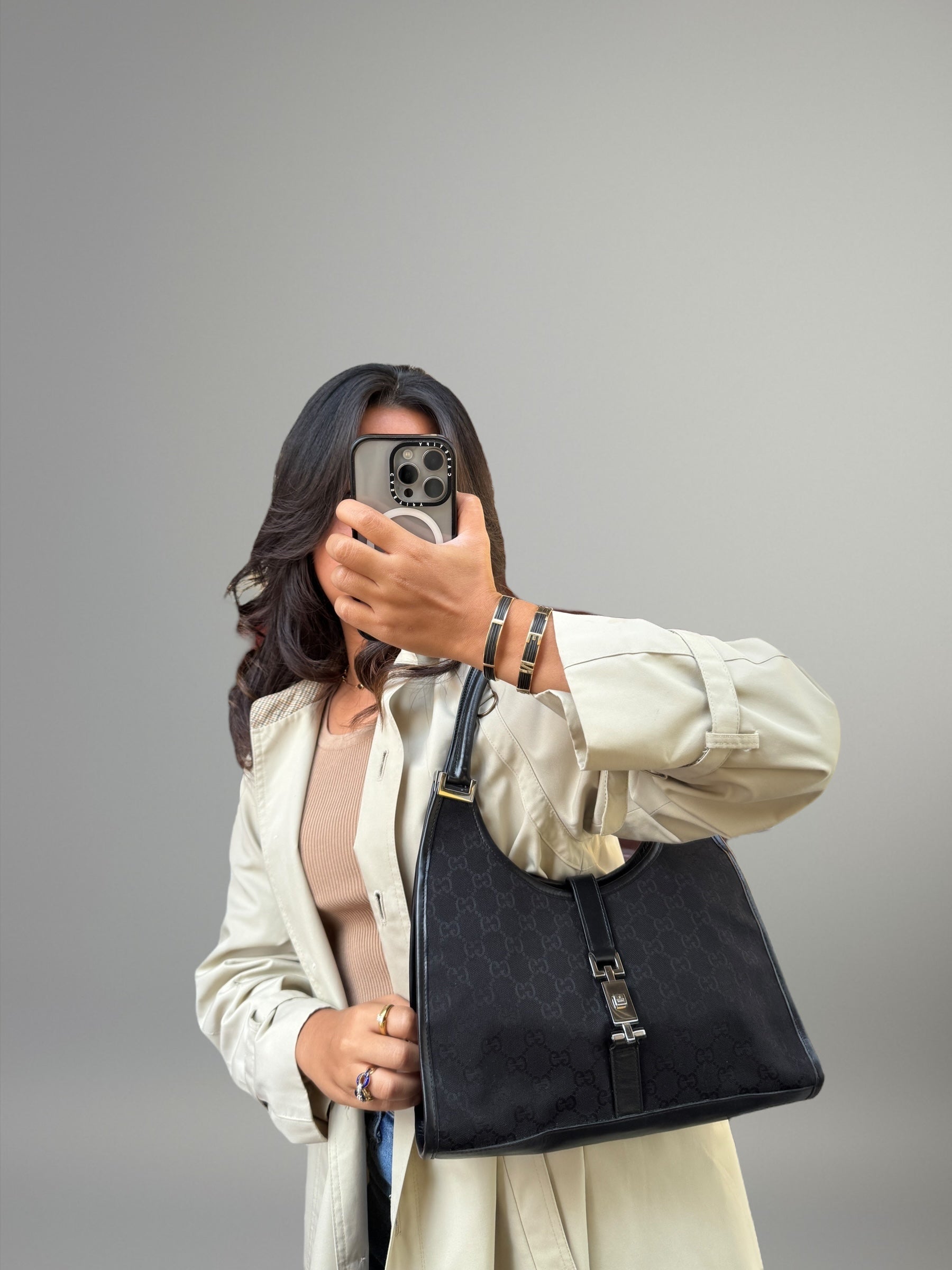 GUCCI Jackie GG Canvas Nero