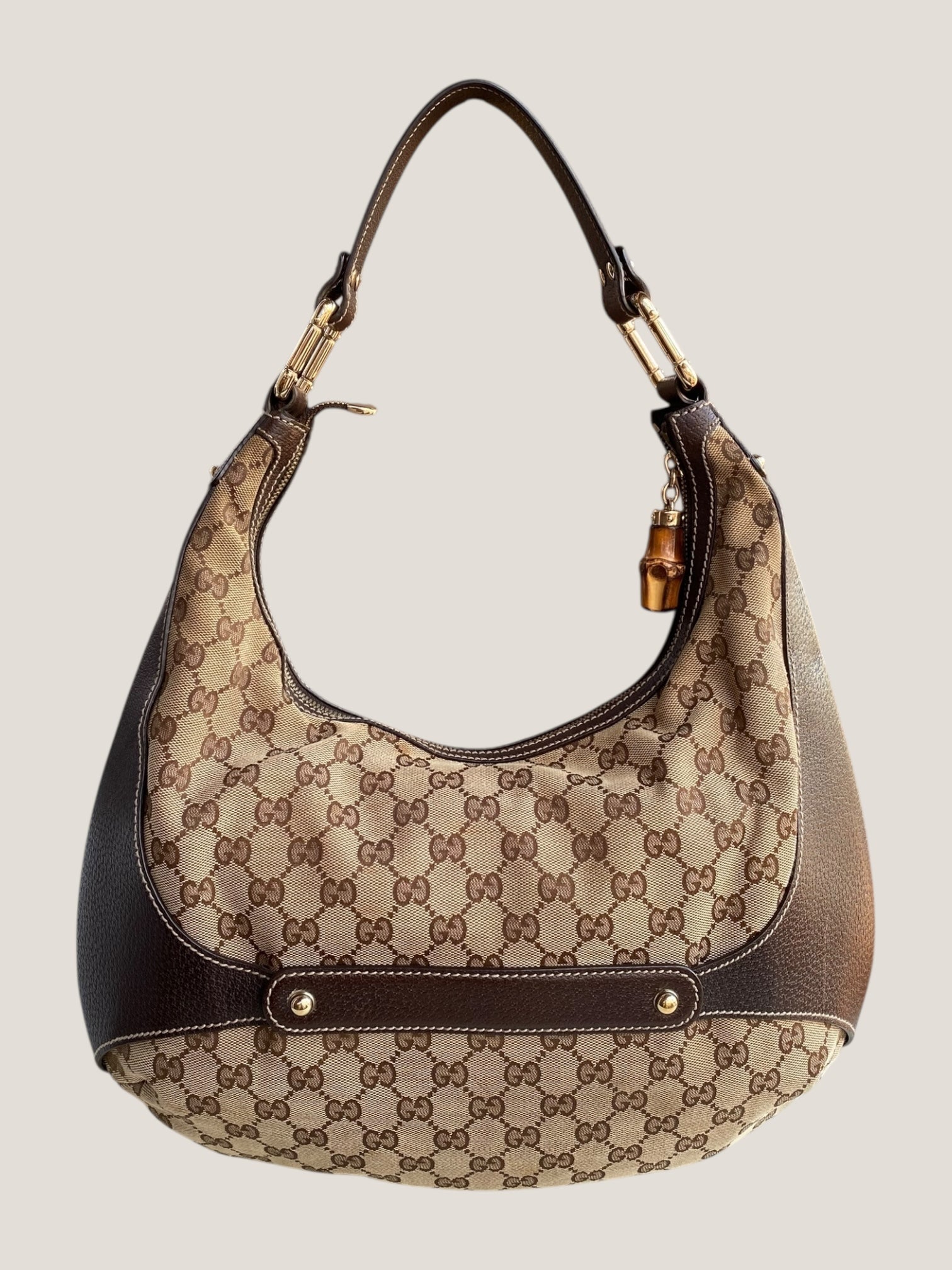 Gucci Hobo con dettaglio bamboo e tessuto GG