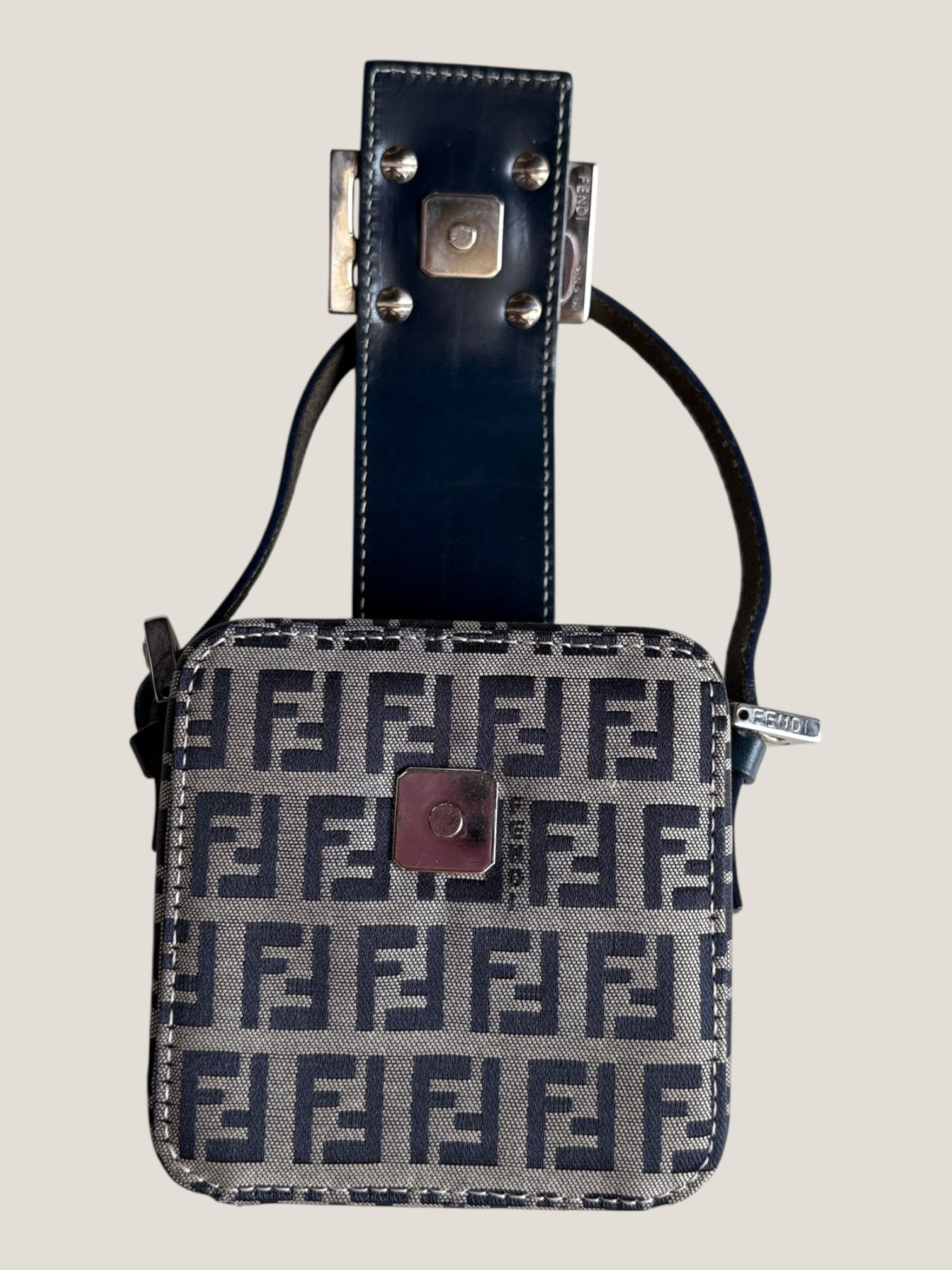 Fendi Mini Baguette Zucchino Blu/Grigio