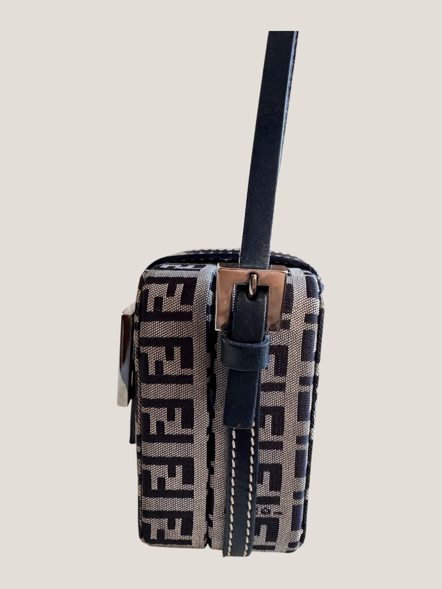 Fendi Mini Baguette Zucchino Blu/Grigio