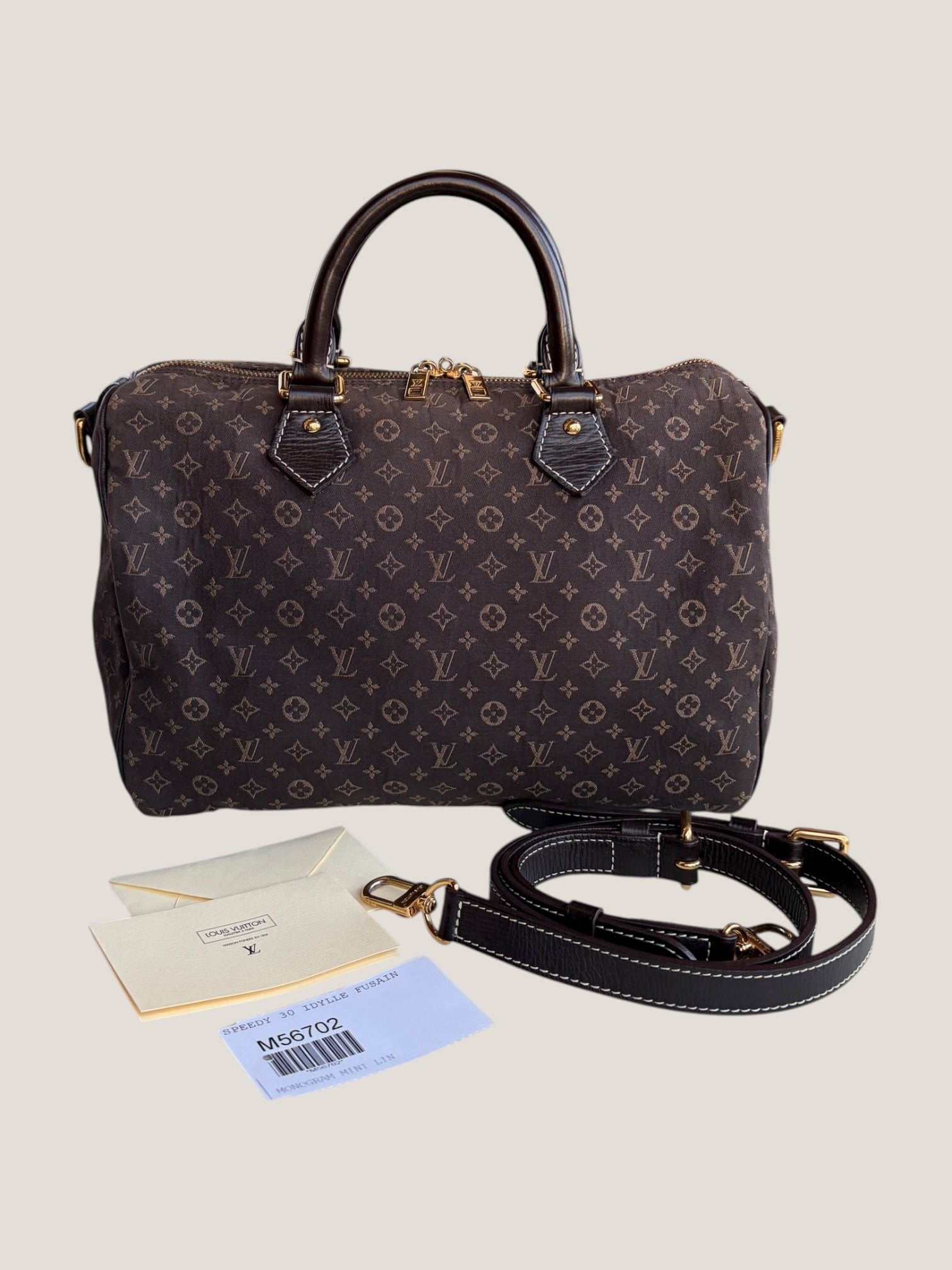Louis Vuitton Speedy 30 Mini Lin Marrone