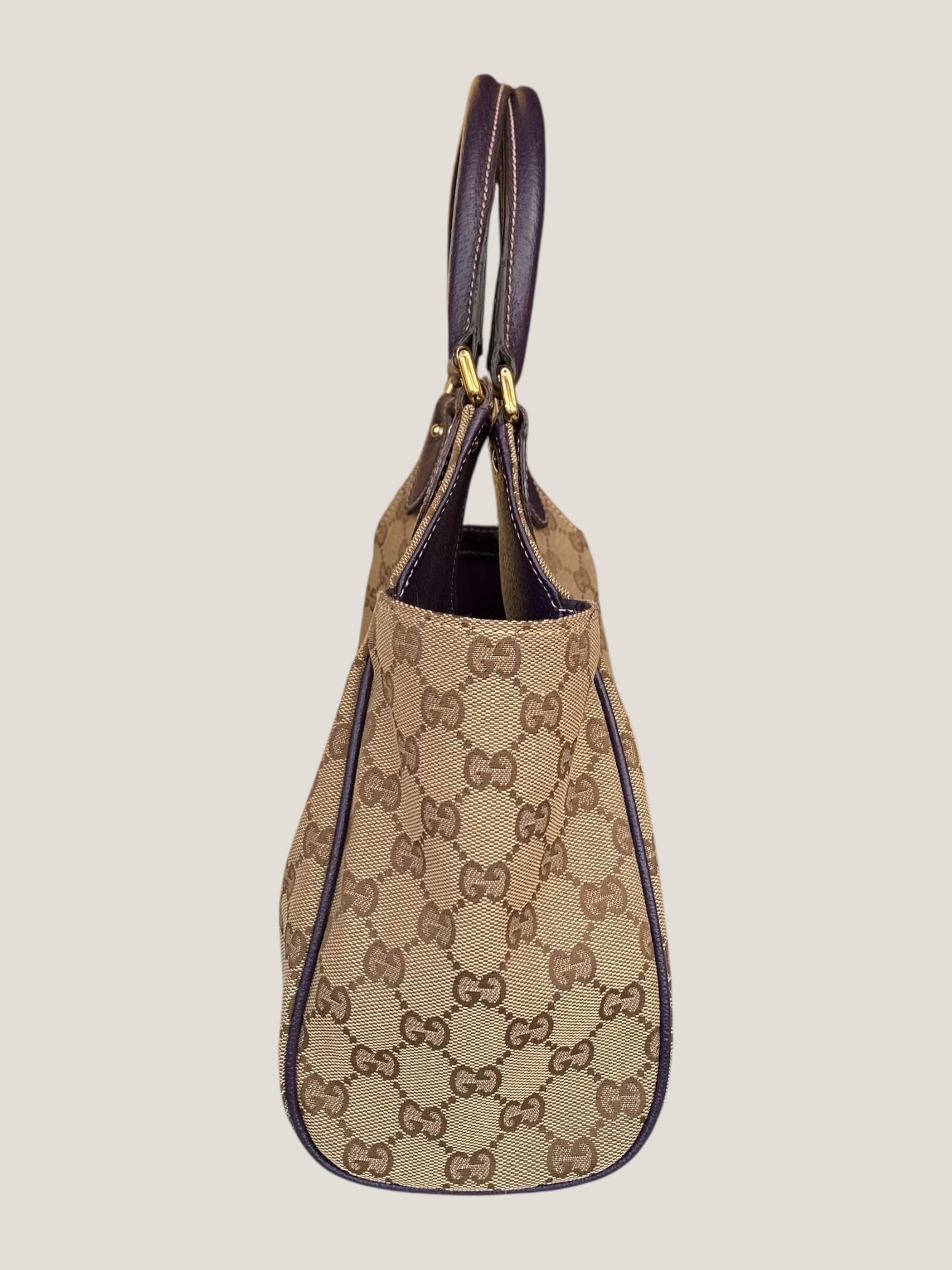 GUCCI Jackie Canvas Beige-Marrone