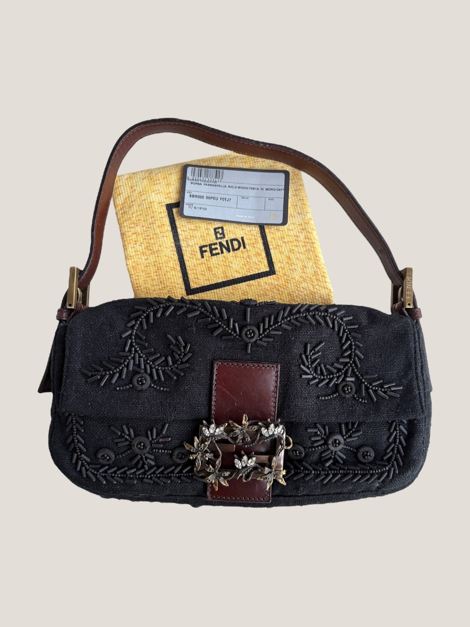 FENDI BAGUETTE BEADED NERA