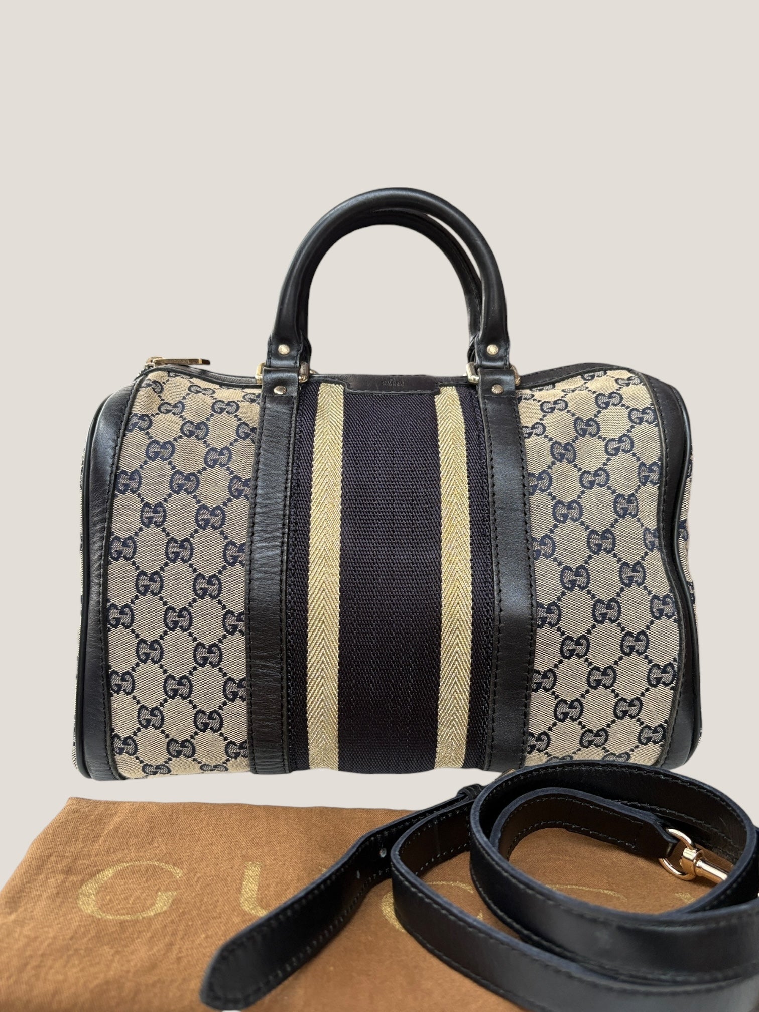 Gucci Boston GG Canvas con Web